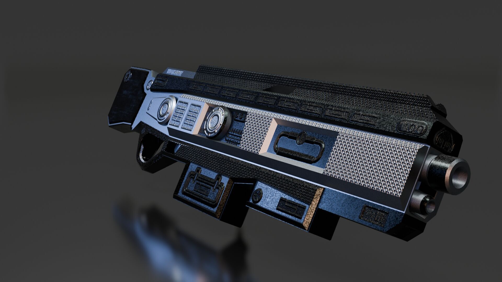Stylized Sci-Fi Rifle Low-poly 3D model_1