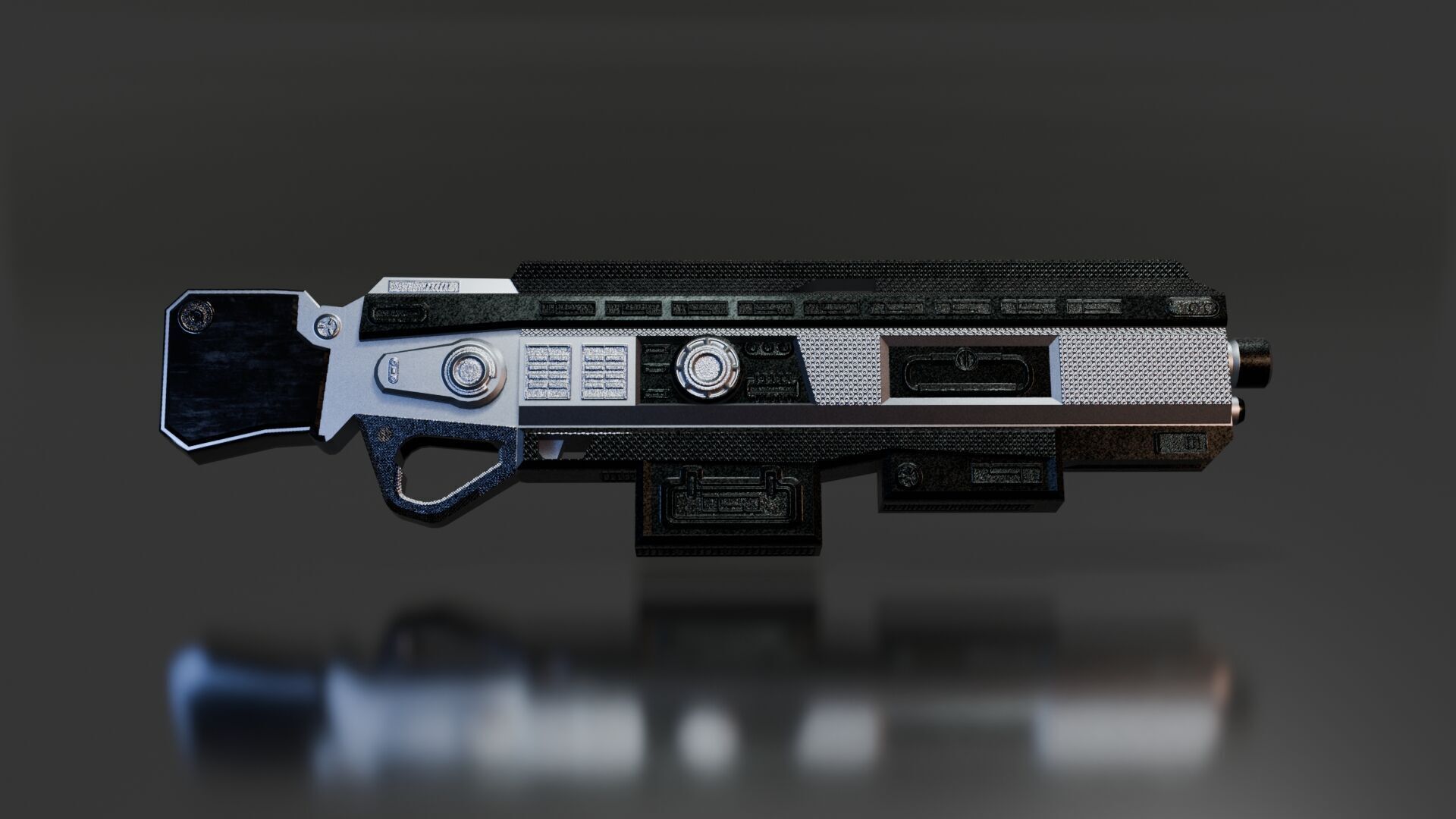 Stylized Sci-Fi Rifle Low-poly 3D model_2