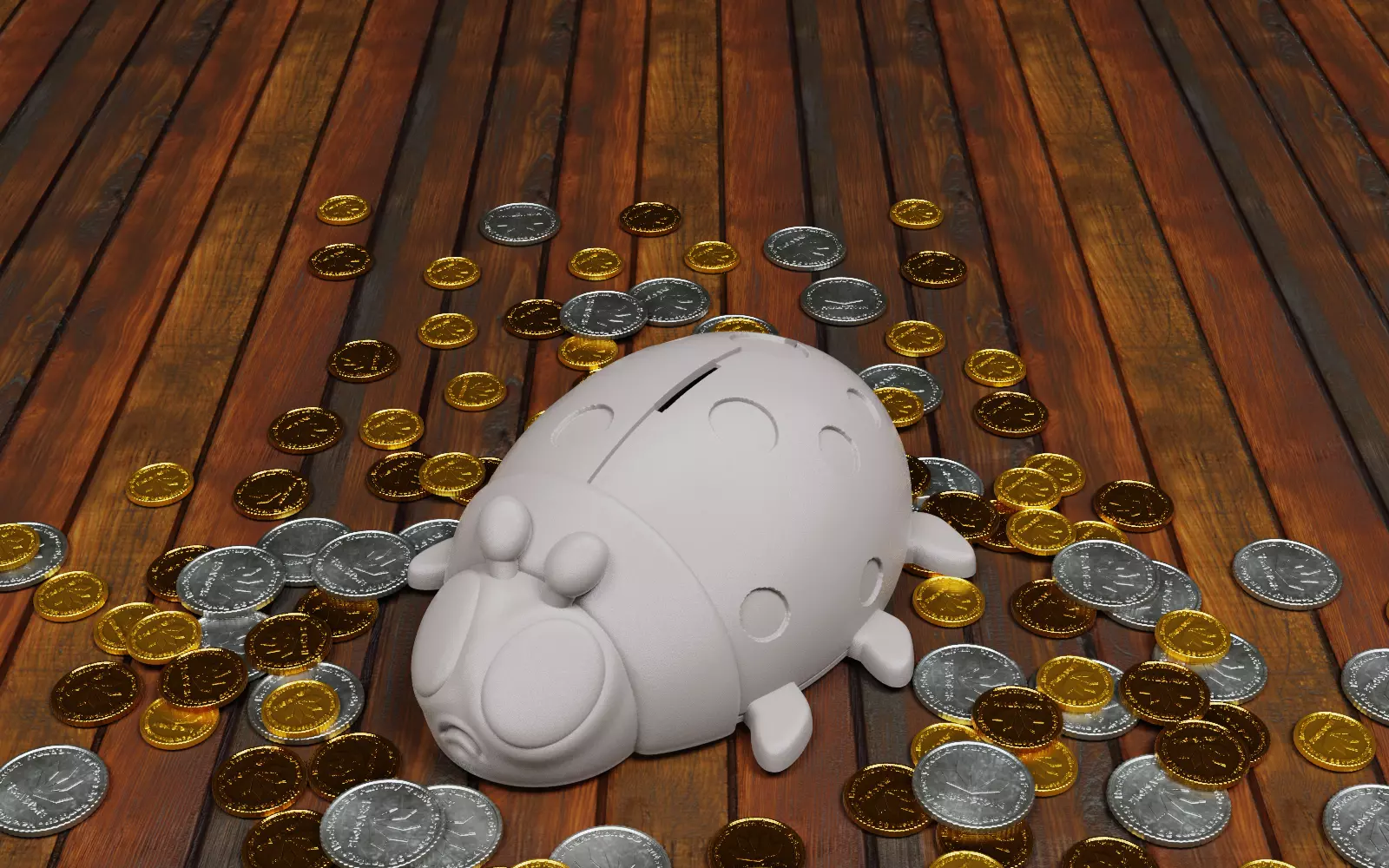 Ladybug money box 3D print model_0