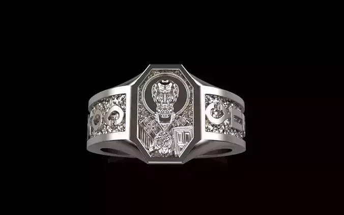 St Nicholas ring save and protect  model 1049 3D print model
