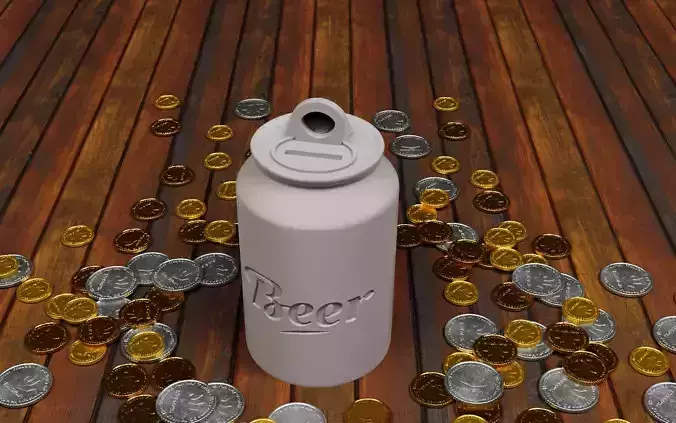 Beer can money box 3D print model