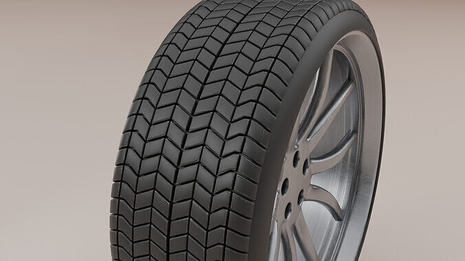 Car Wheel Low-poly 3D model 4