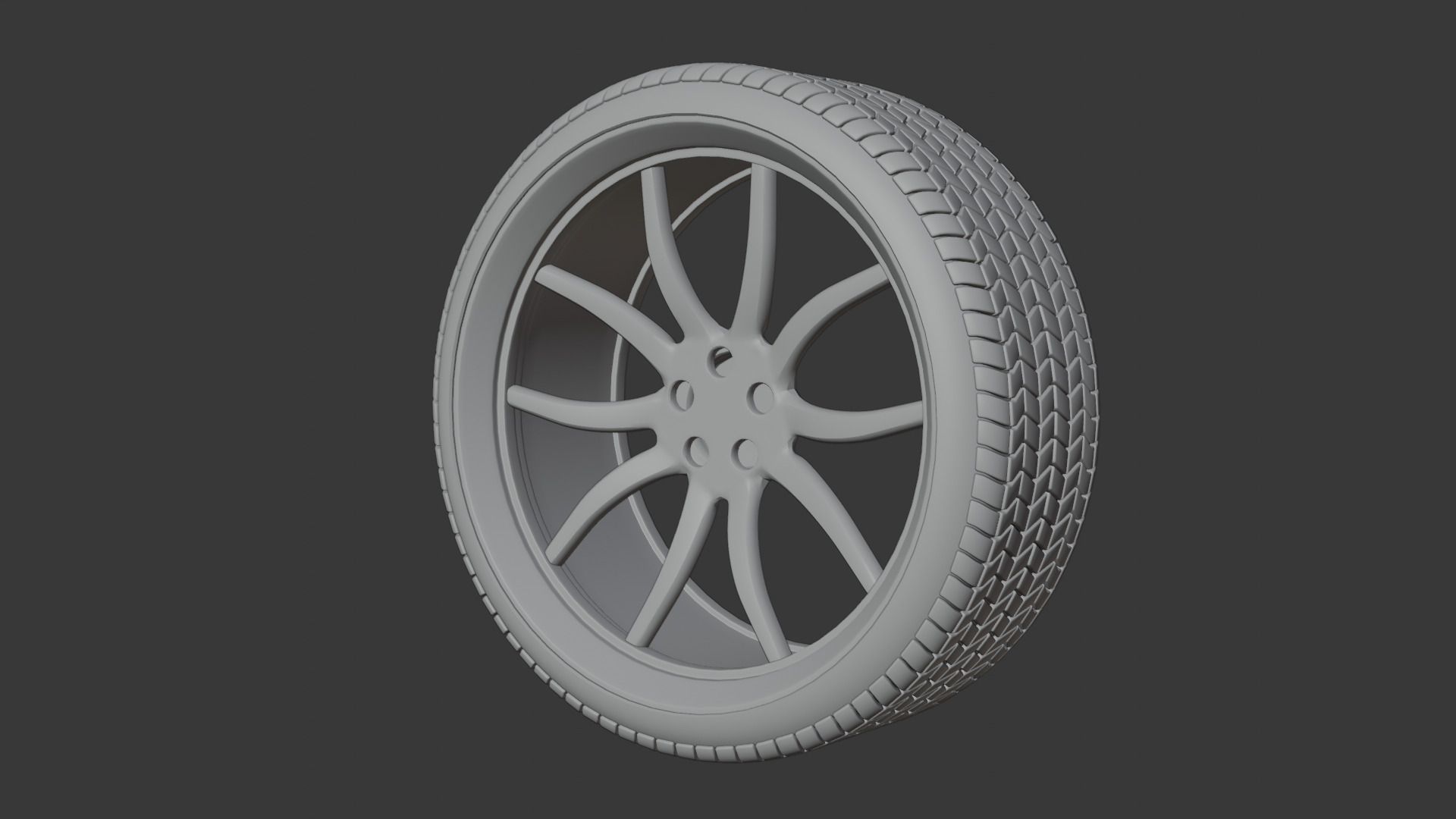 Car Wheel Low-poly 3D model_5