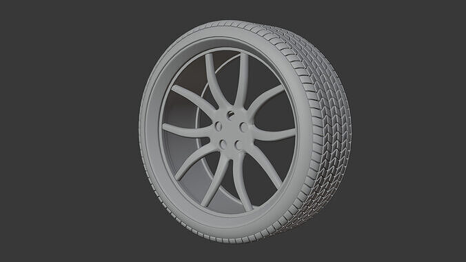 Car Wheel Low-poly 3D model 6
