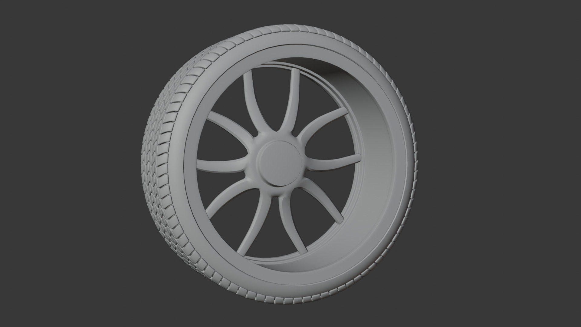 Car Wheel Low-poly 3D model_6