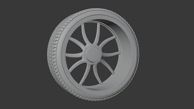 Car Wheel Low-poly 3D model 7