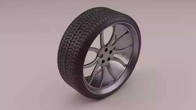 Car Wheel Low-poly 3D model
