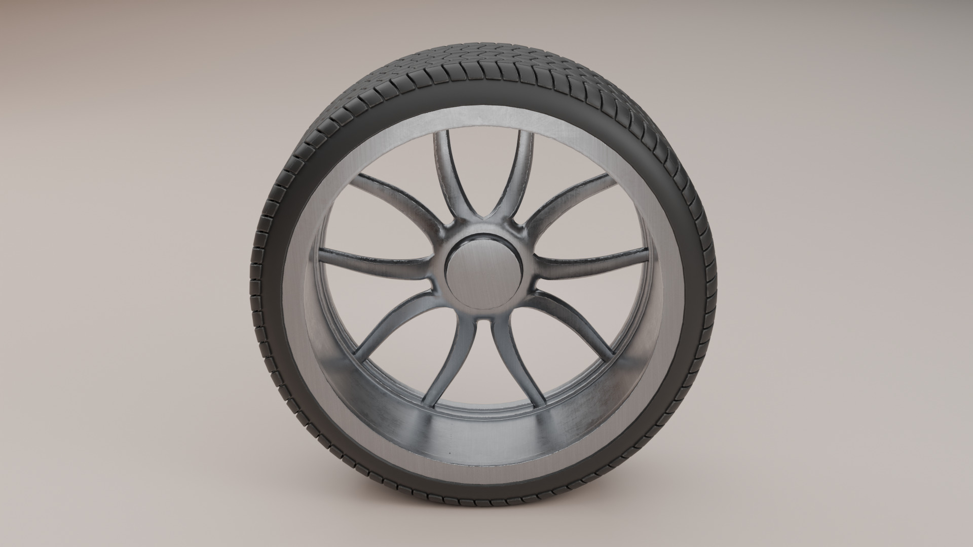 Car Wheel Low-poly 3D model_2