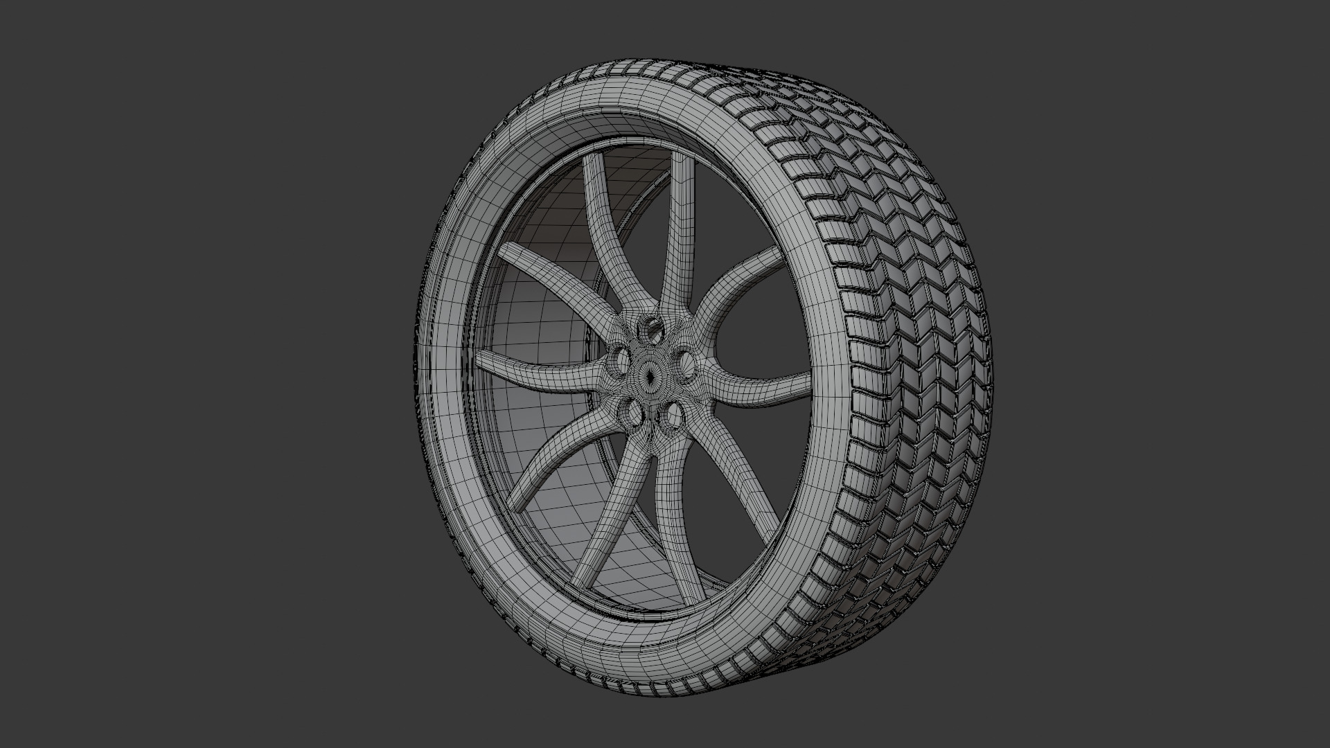 Car Wheel Low-poly 3D model_7