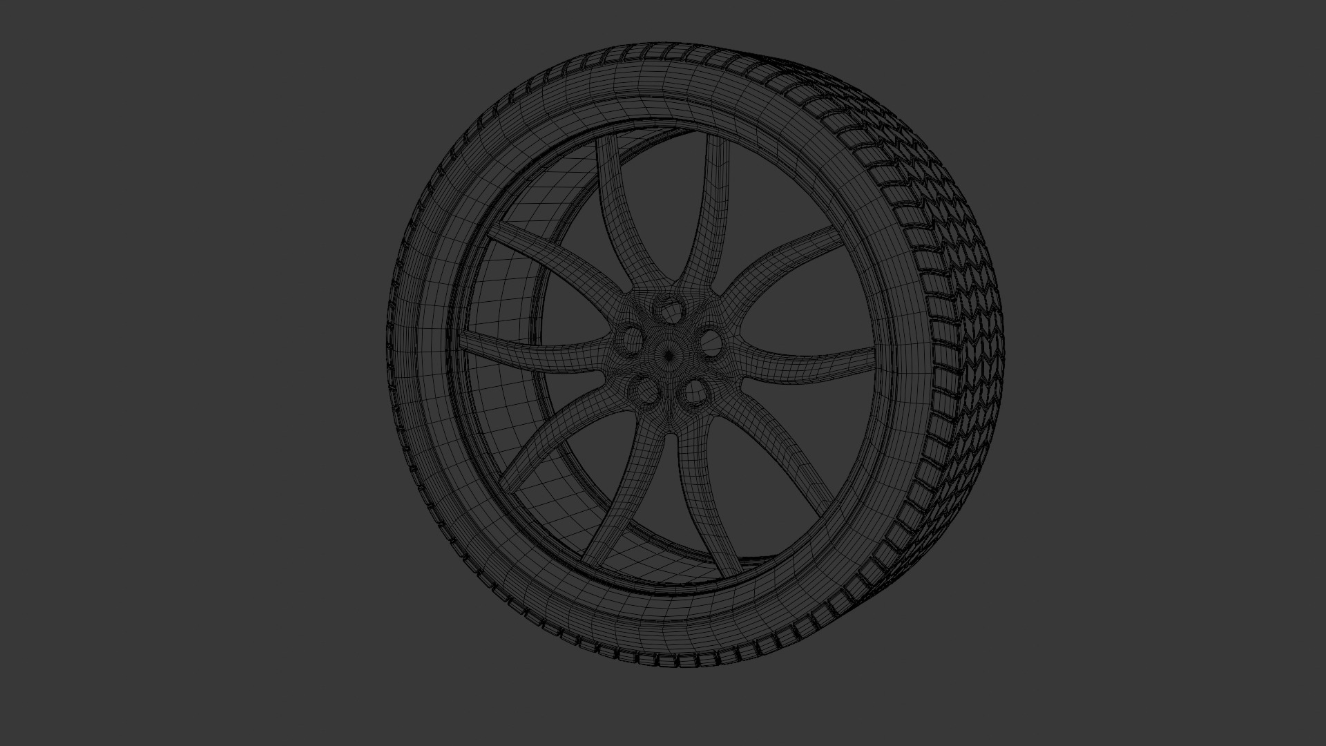 Car Wheel Low-poly 3D model_8