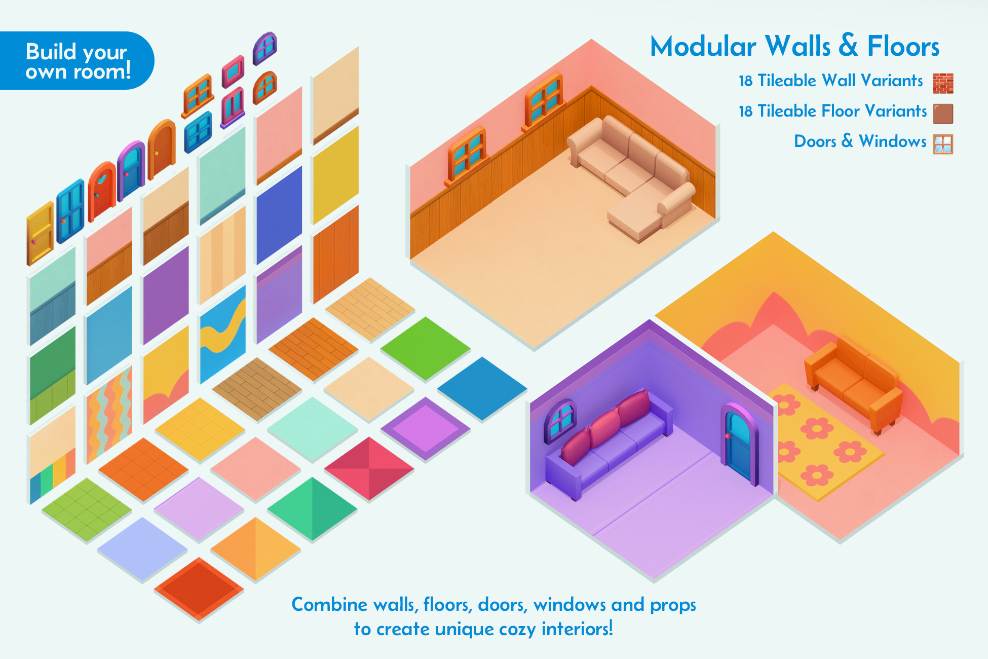 Happy Home - Stylized Living Room Interior Kit - Low Poly 3D Low-poly 3D model_1