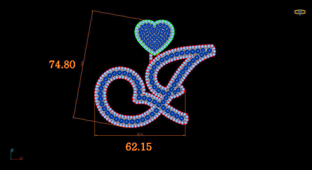 J Initial-Letter Pendant with Heart Bail 3D print model_1
