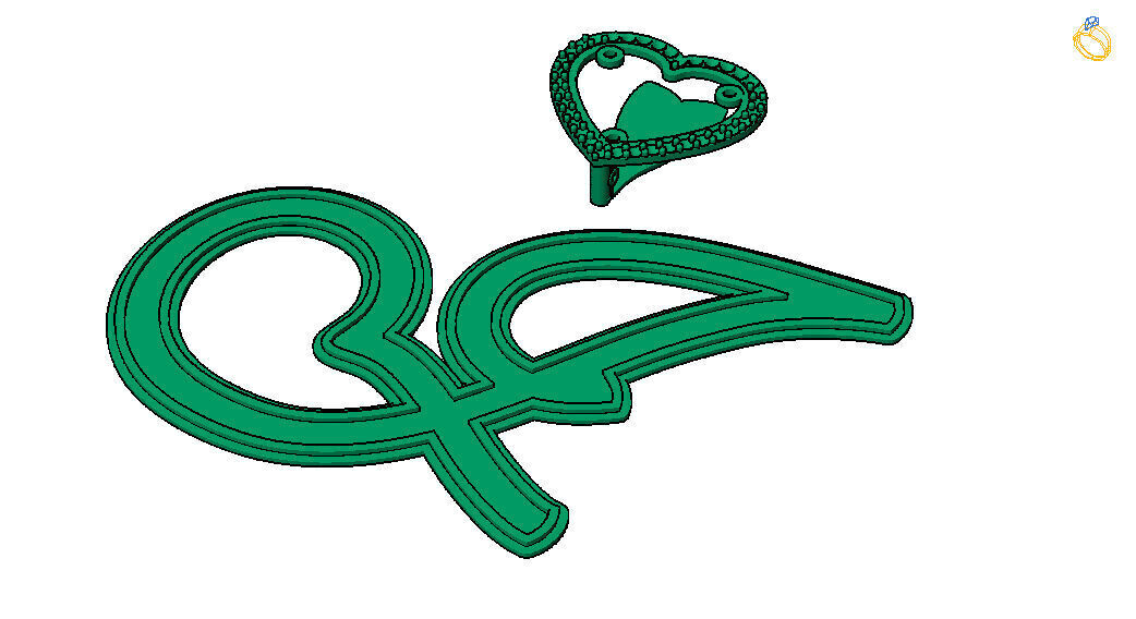 J Initial-Letter Pendant with Heart Bail 3D print model_5