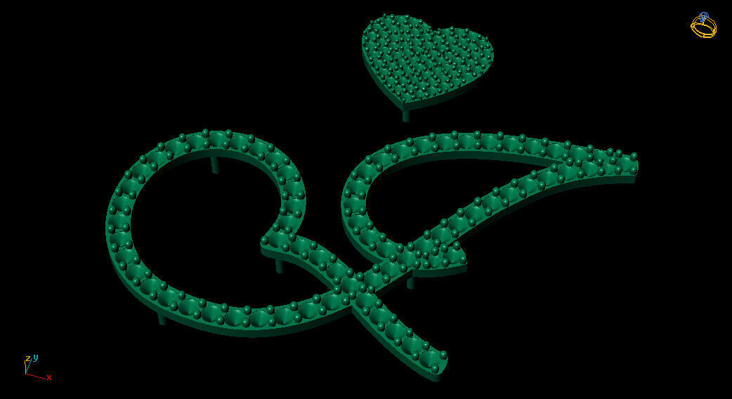 J Initial-Letter Pendant with Heart Bail 3D print model_7