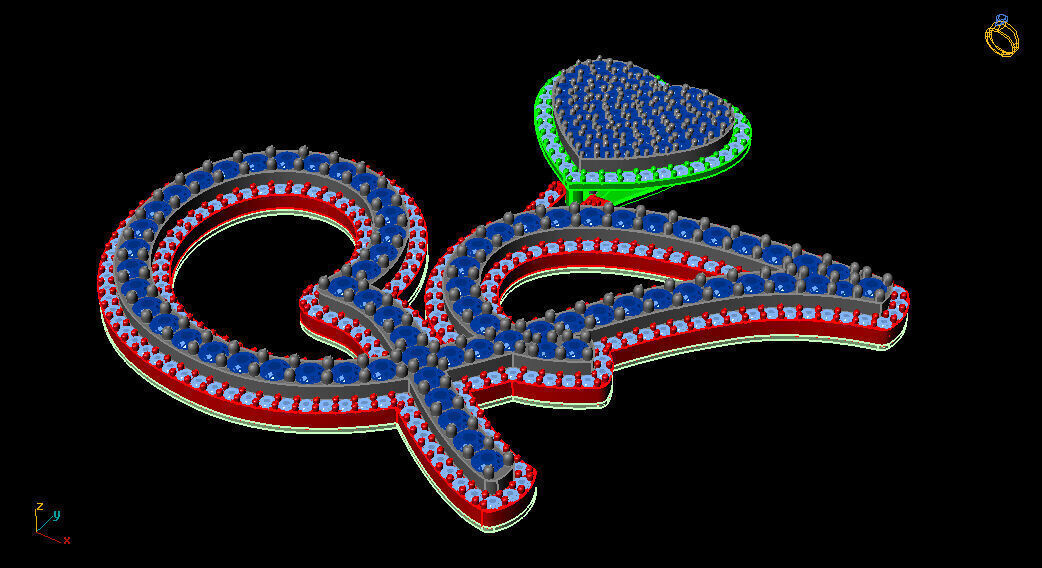 J Initial-Letter Pendant with Heart Bail 3D print model_4