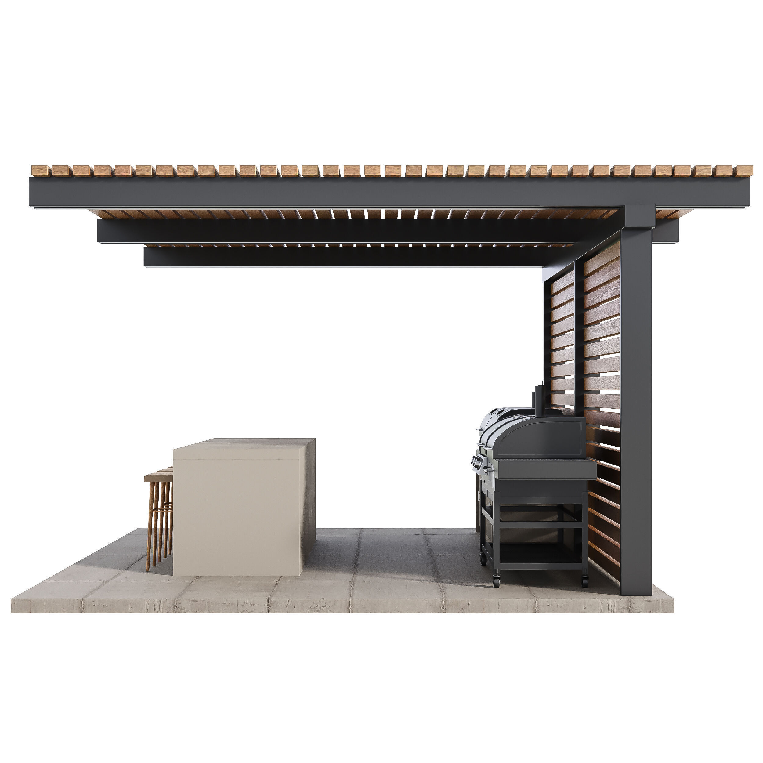 Modern Outdoor Kitchen 27 3D model_3