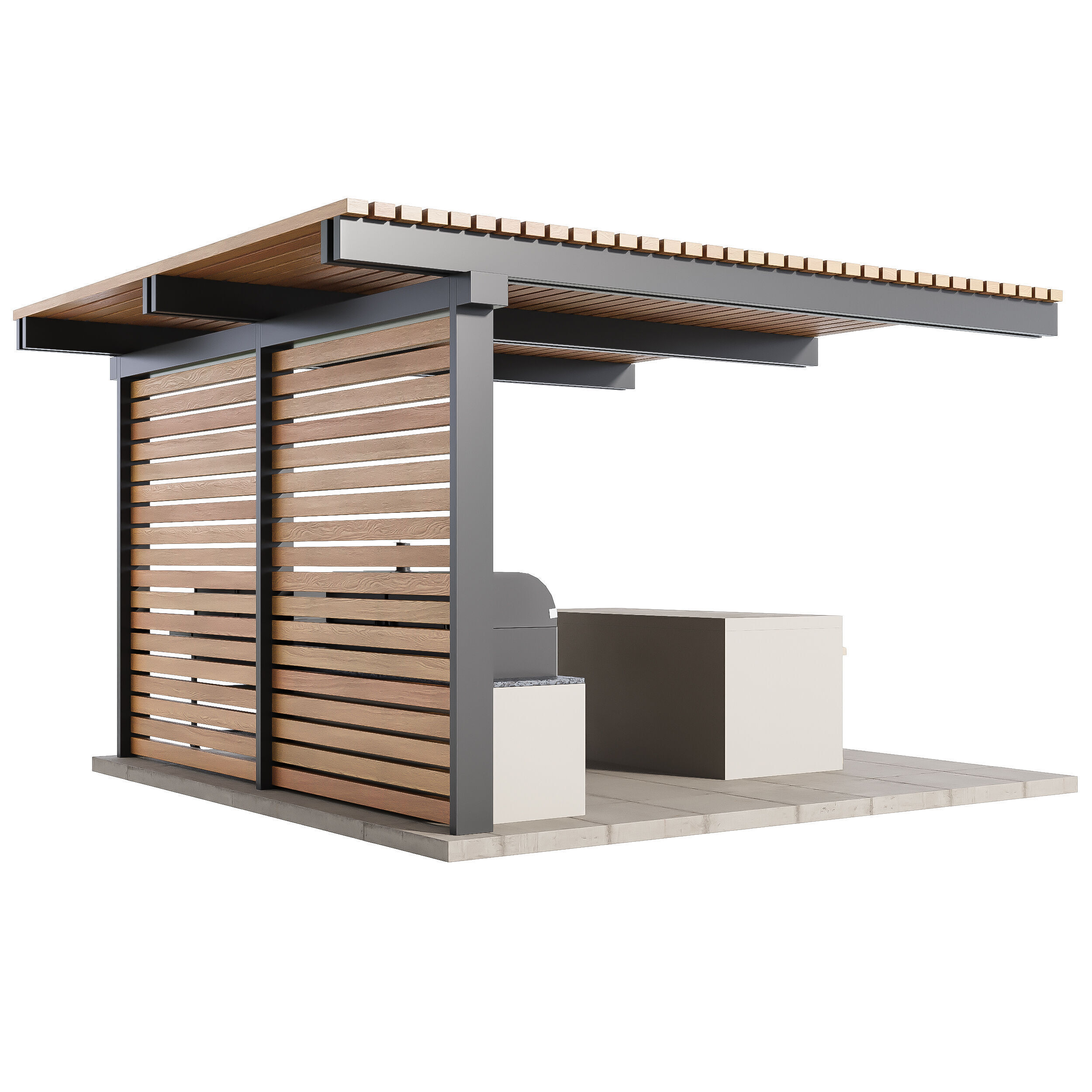 Modern Outdoor Kitchen 27 3D model_2