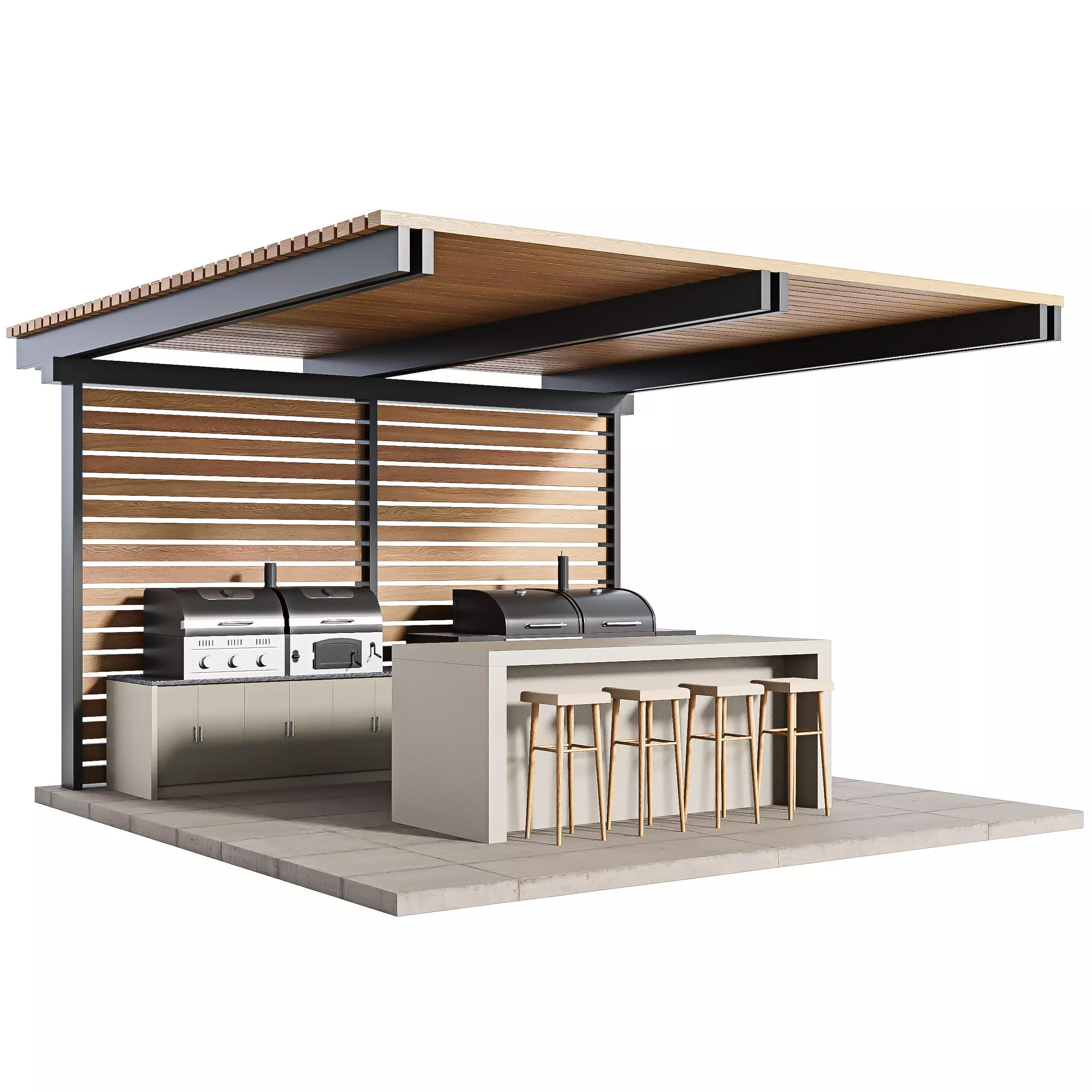 Modern Outdoor Kitchen 27 3D model_0