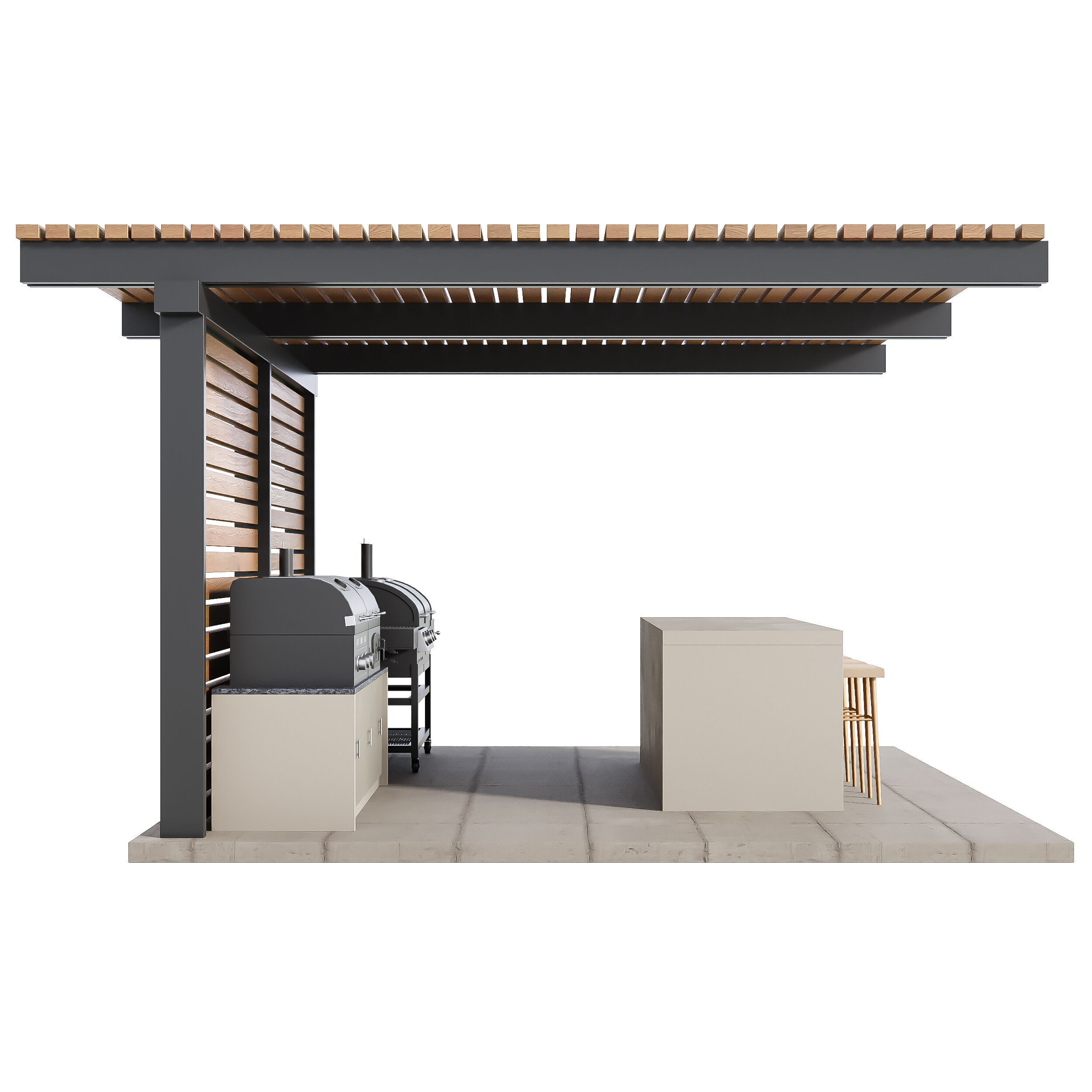 Modern Outdoor Kitchen 27 3D model_5