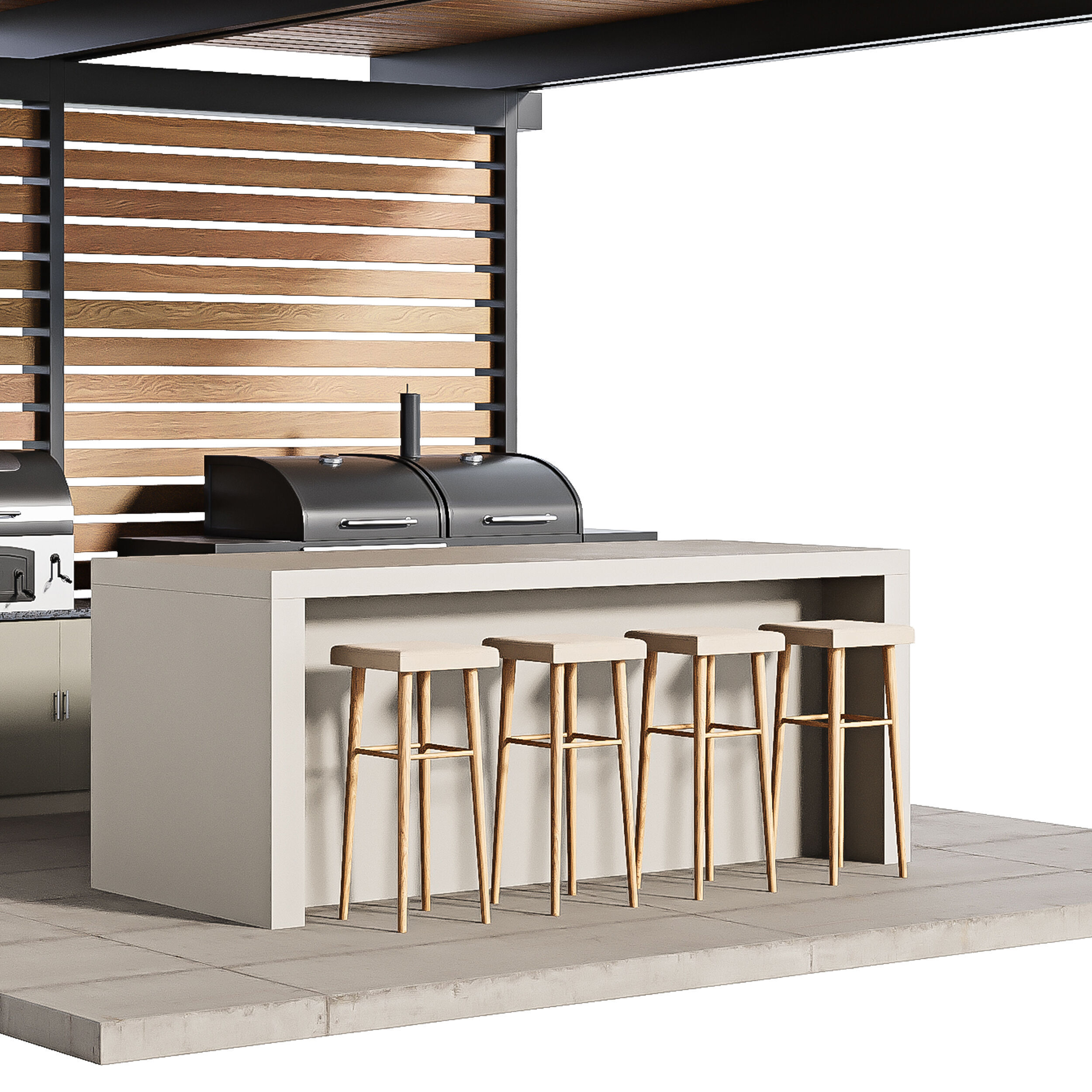 Modern Outdoor Kitchen 27 3D model_7