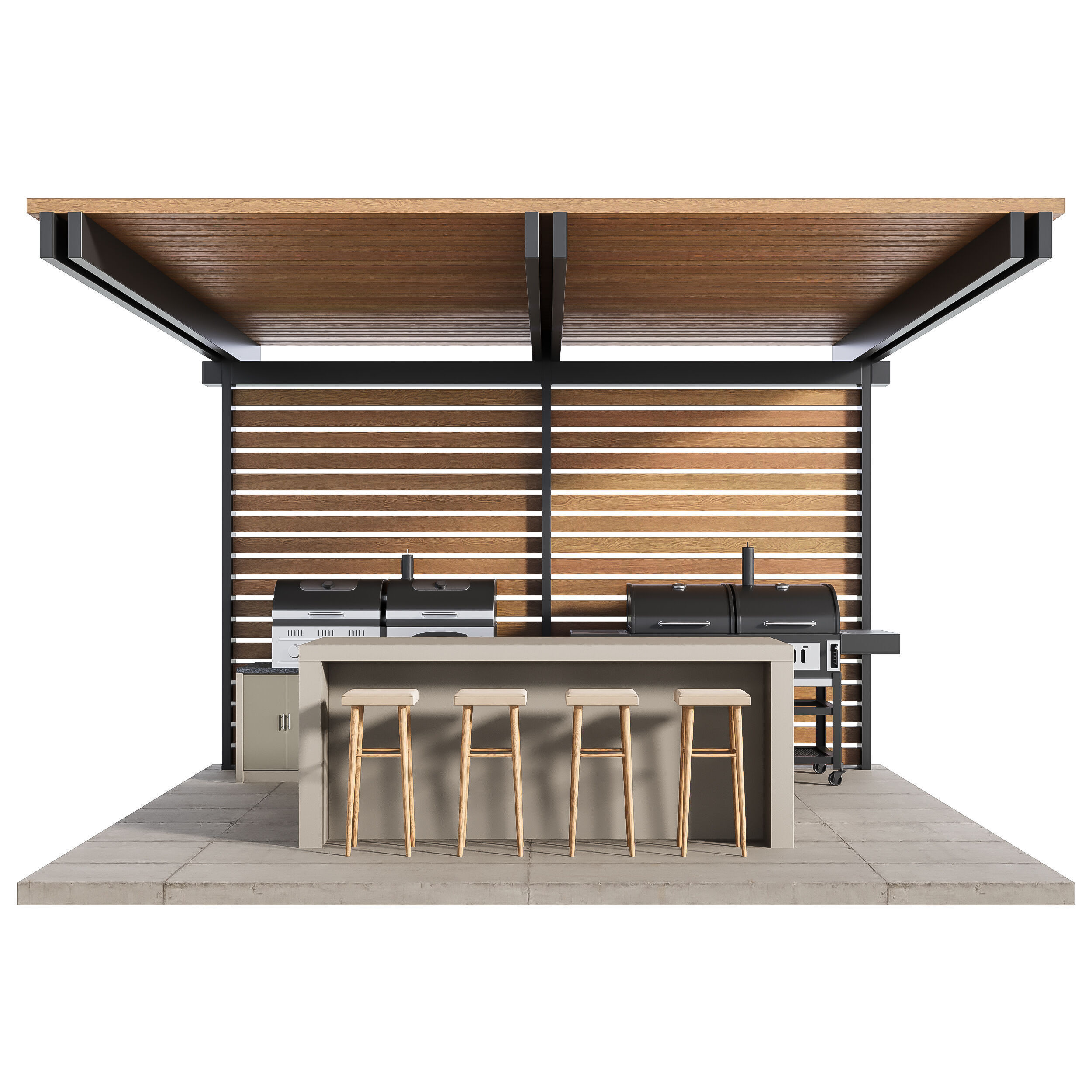 Modern Outdoor Kitchen 27 3D model_1