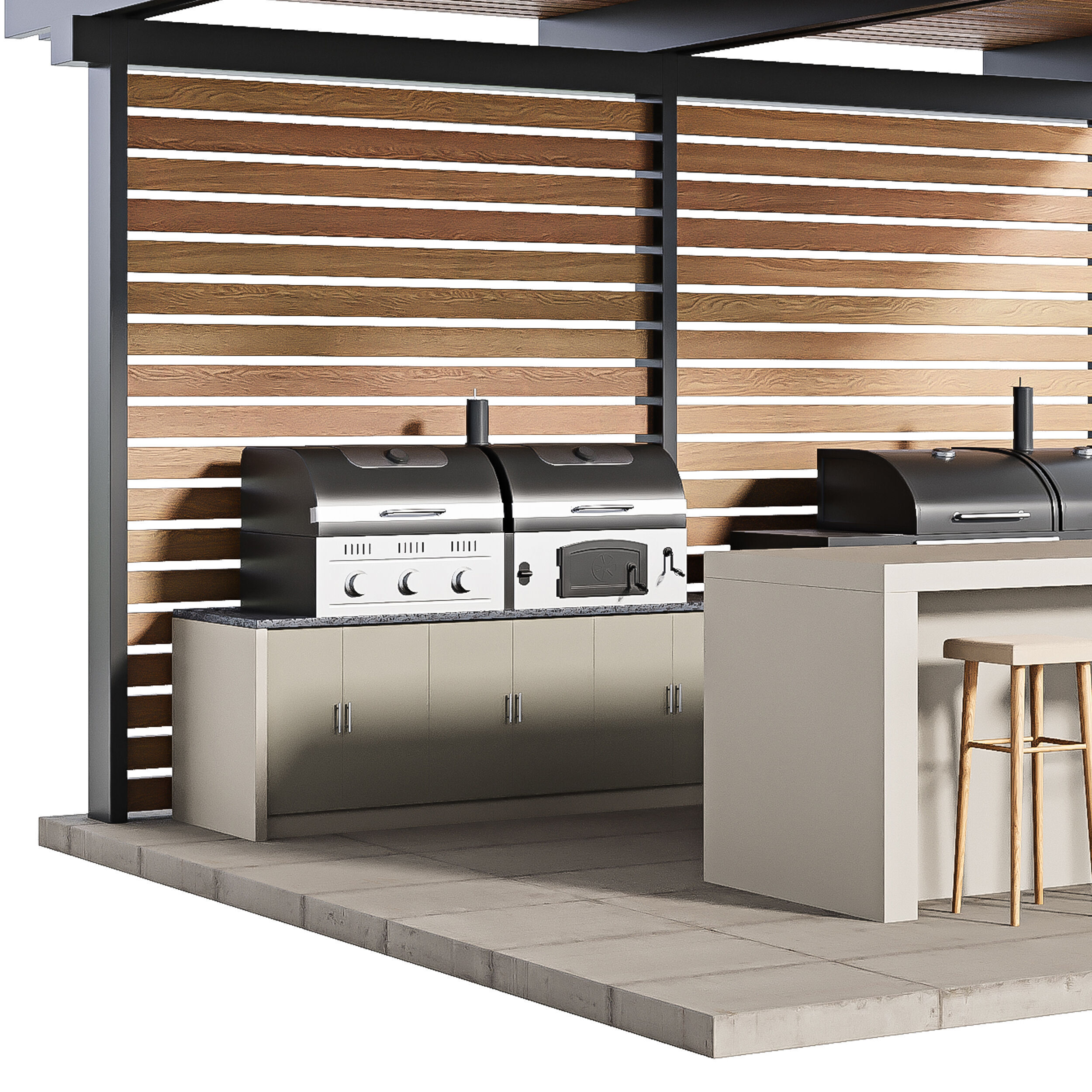 Modern Outdoor Kitchen 27 3D model_12