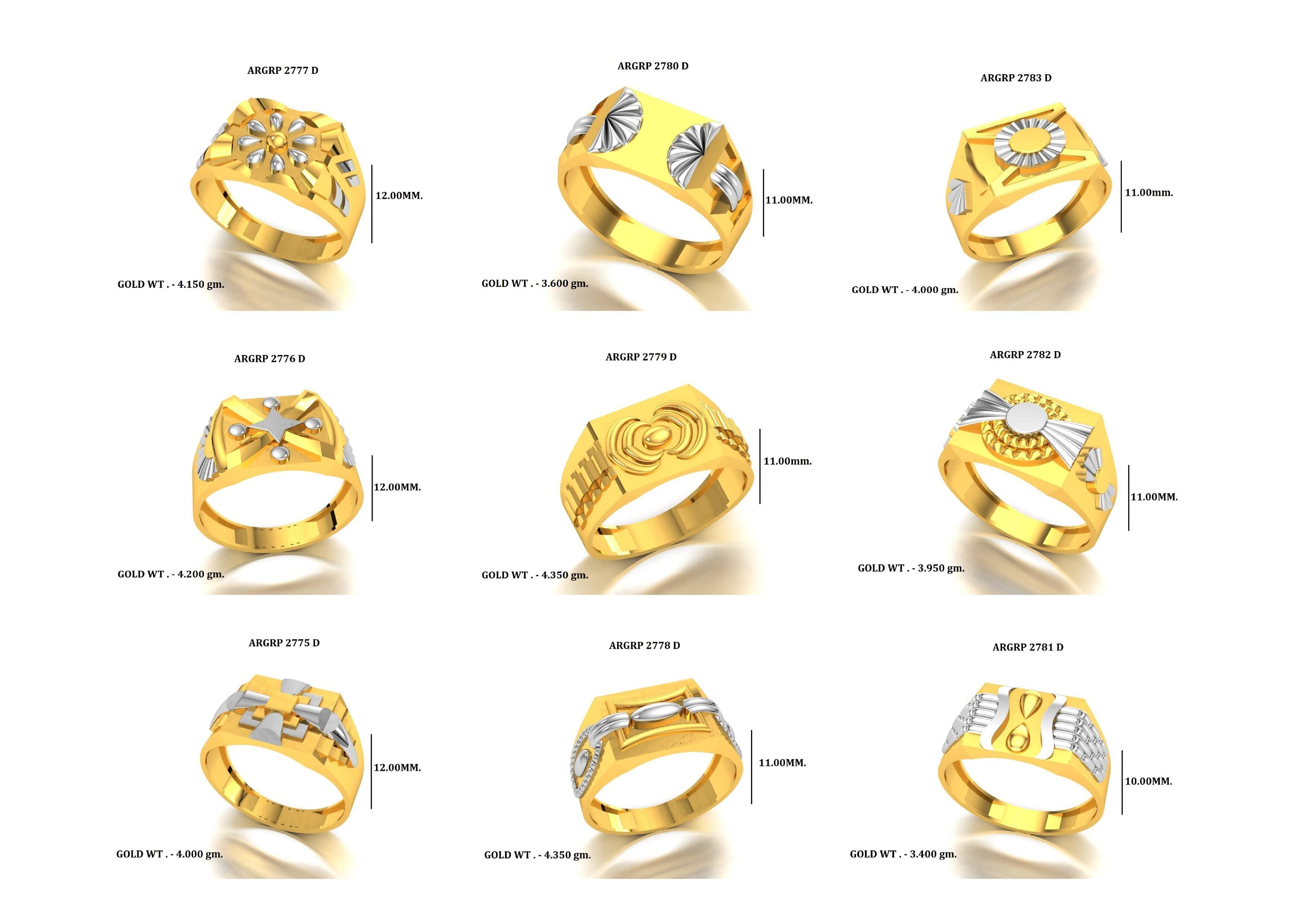 Gents Rings-check Decpription 3D print model_3