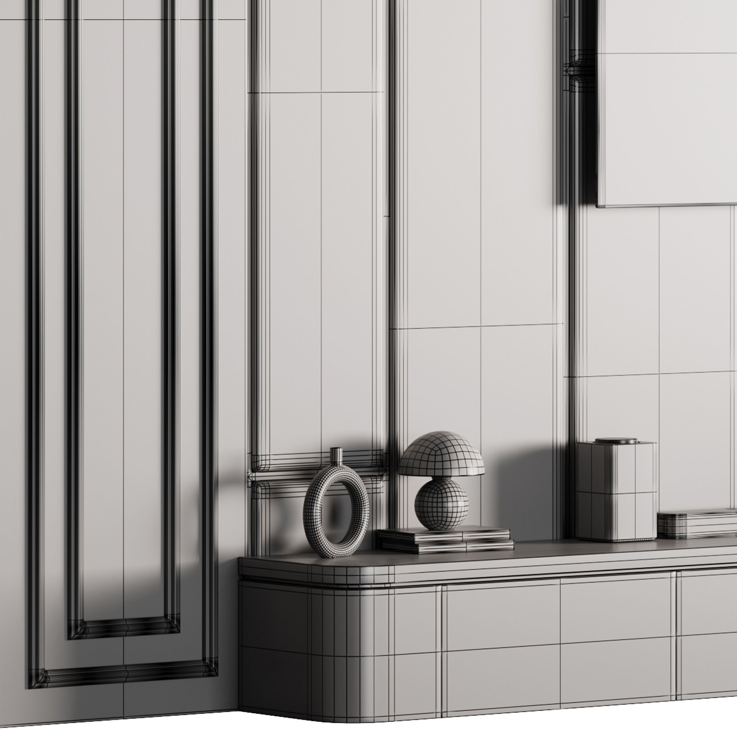 Modern TV Wall 031 3D model_14