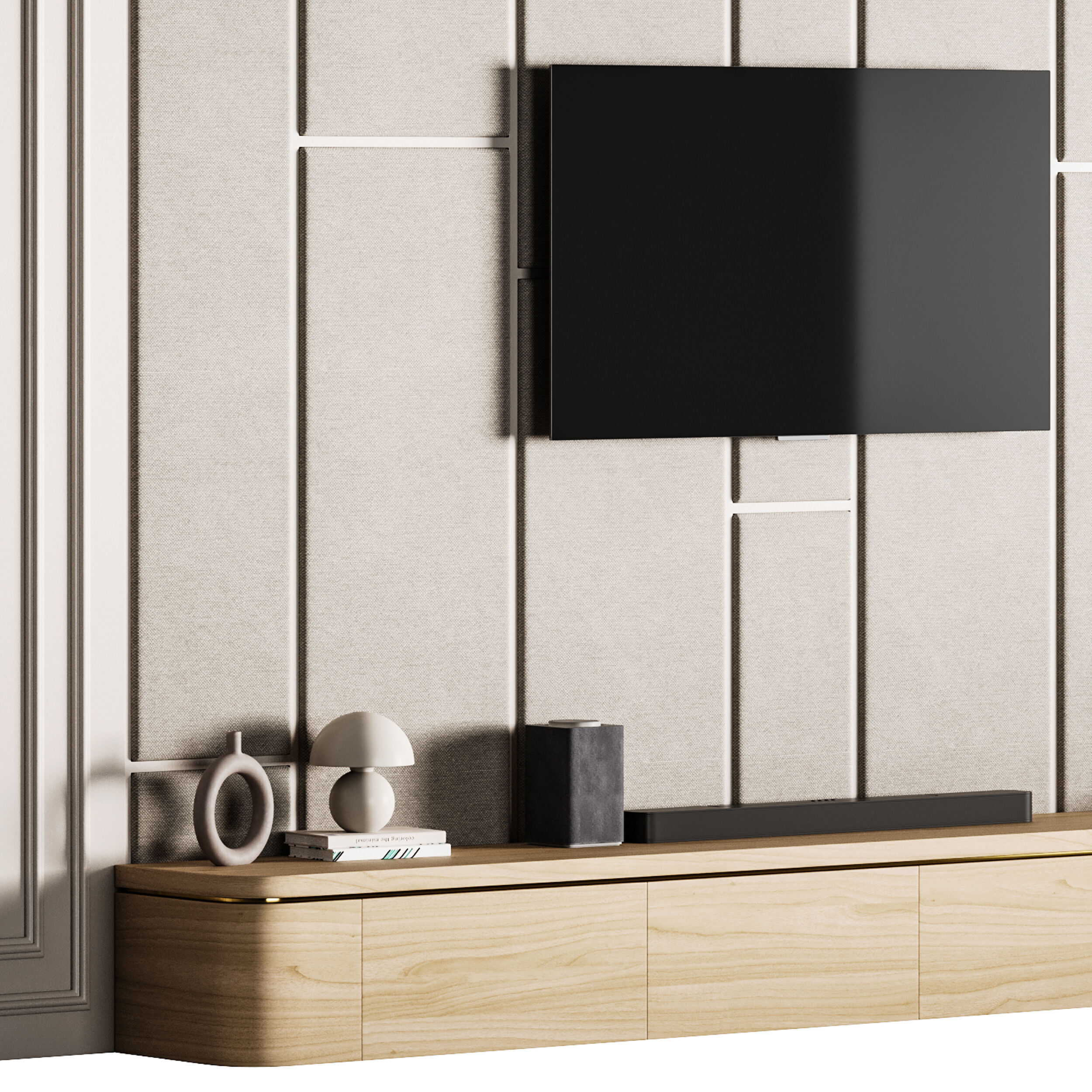 Modern TV Wall 031 3D model_2