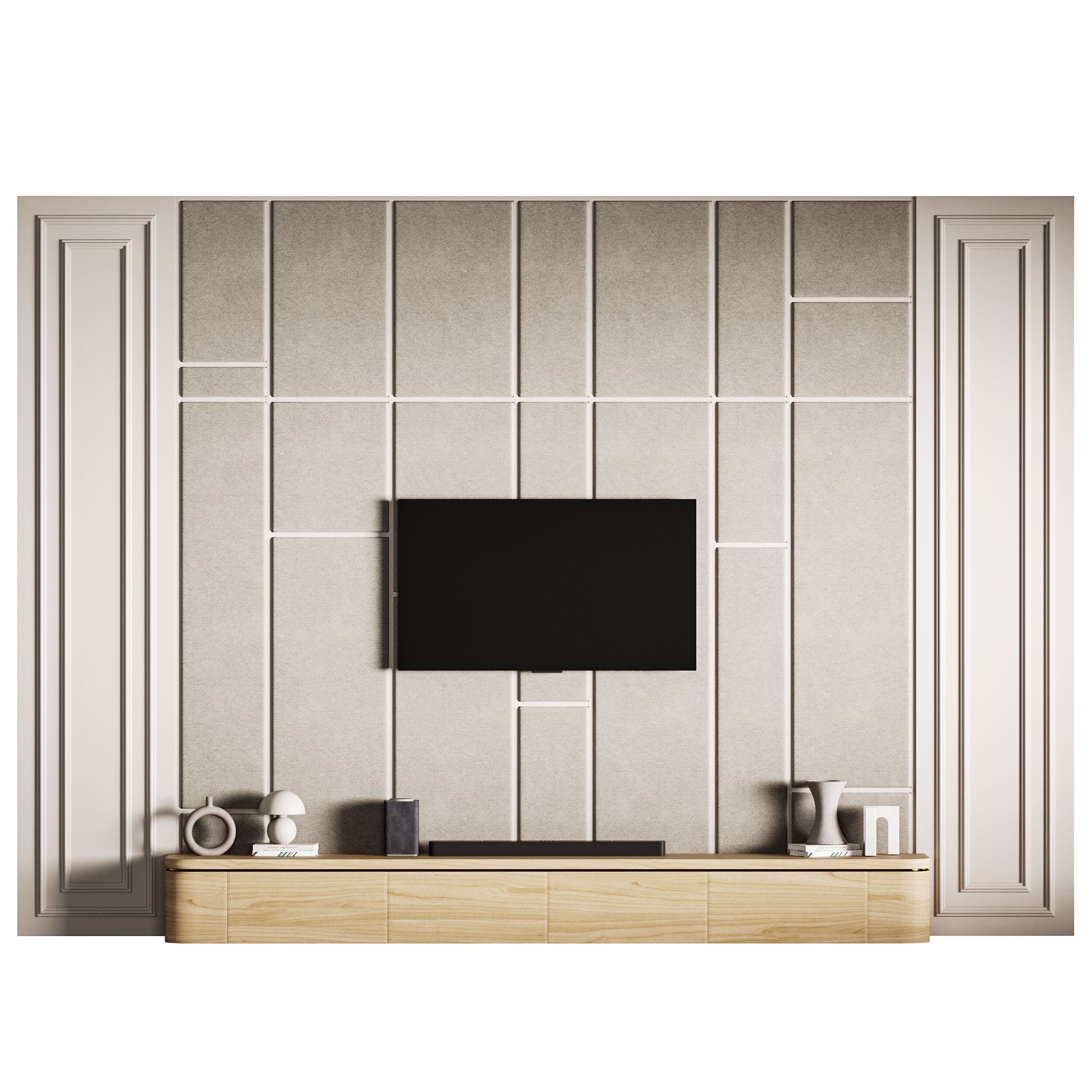 Modern TV Wall 031 3D model_1