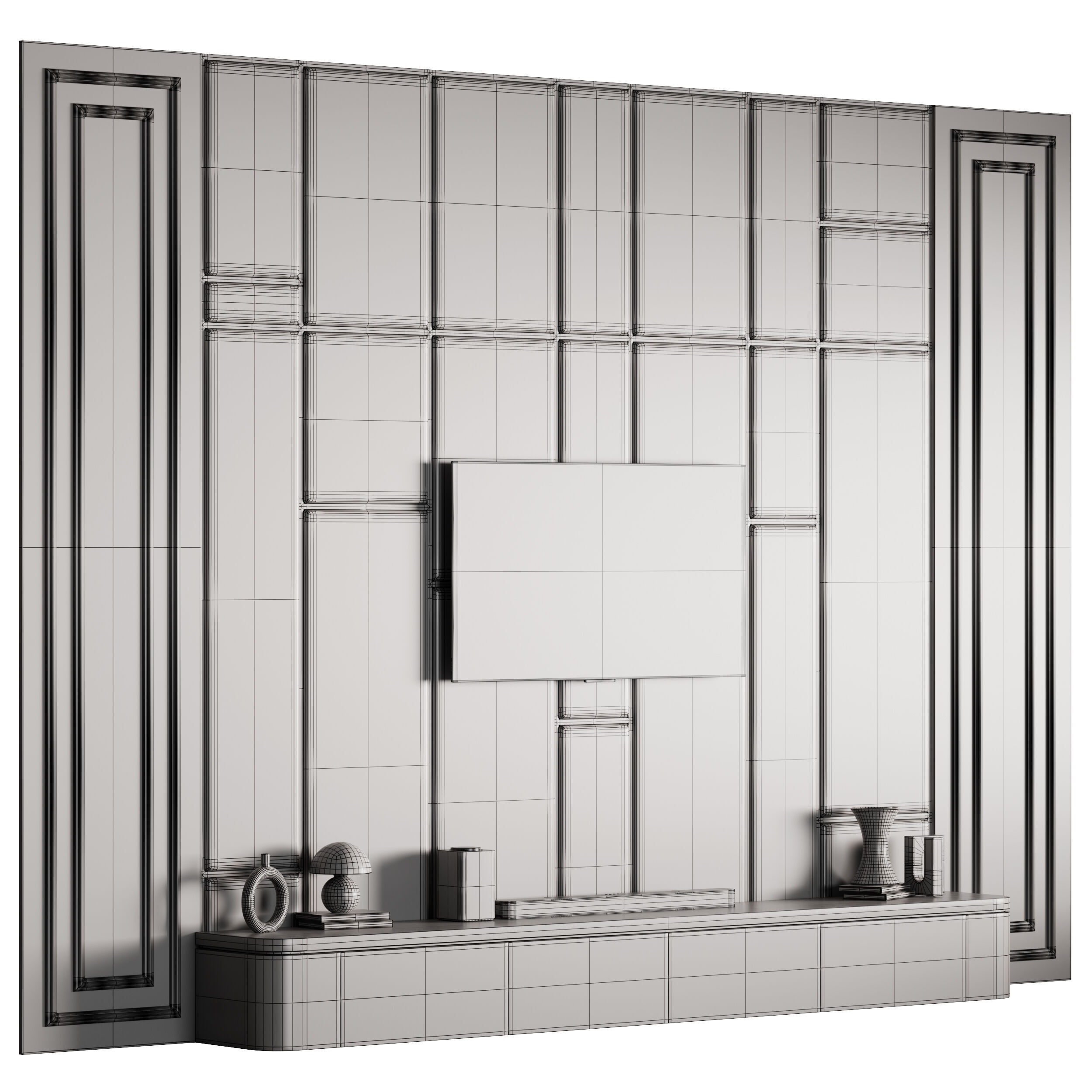 Modern TV Wall 031 3D model_13