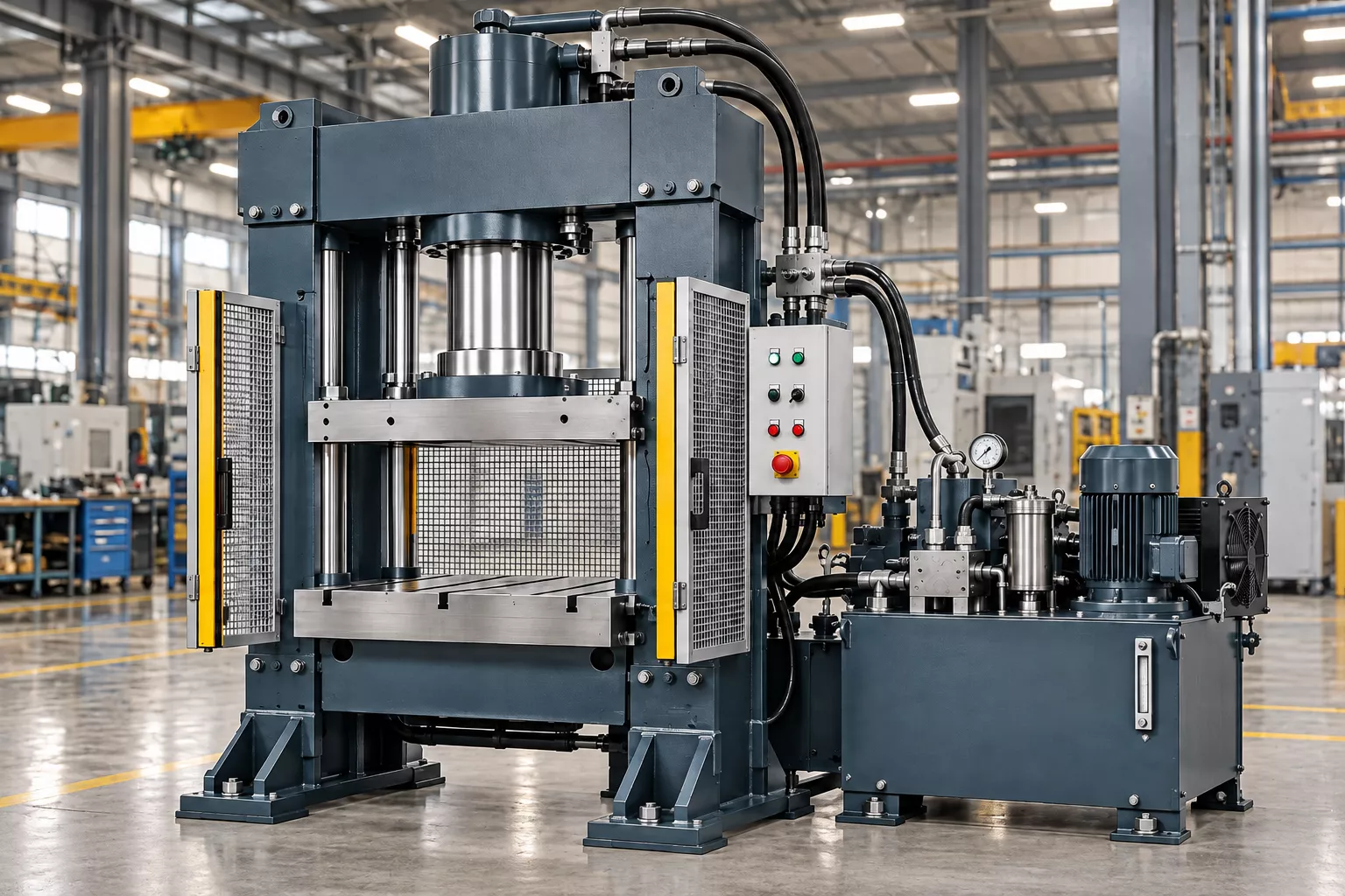 Industrial Hydraulic Press Machine with Power 3D model | CGTrader
