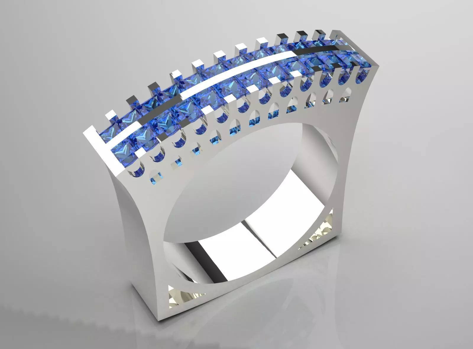 gemstone ring jr00146 3D print model_0