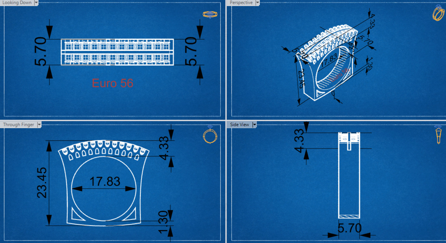 gemstone ring jr00146 3D print model_24