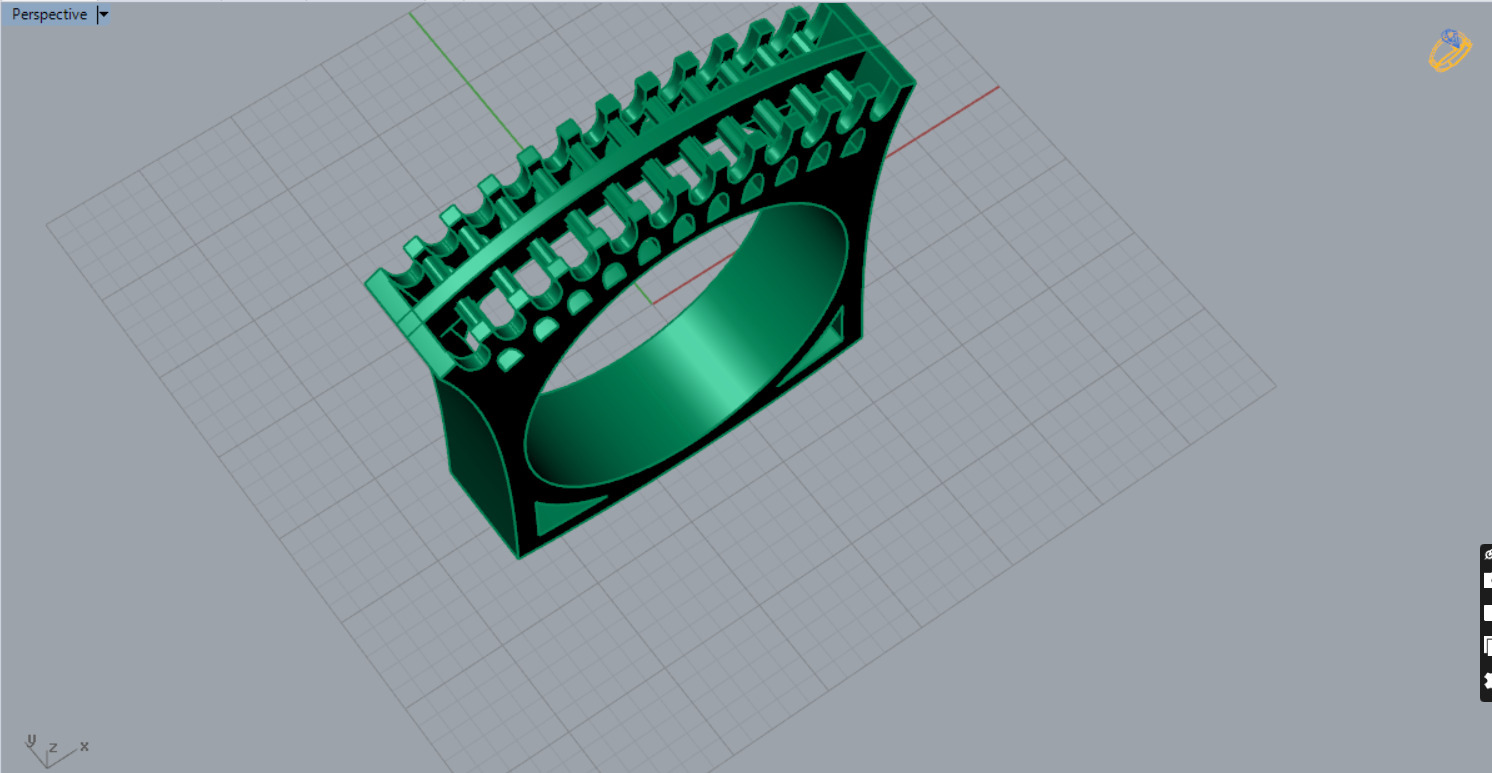 gemstone ring jr00146 3D print model_5