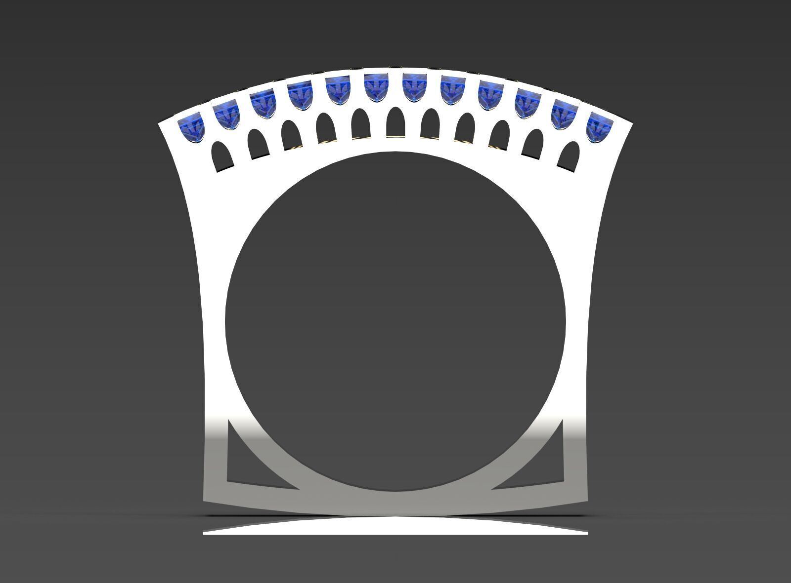 gemstone ring jr00146 3D print model_1