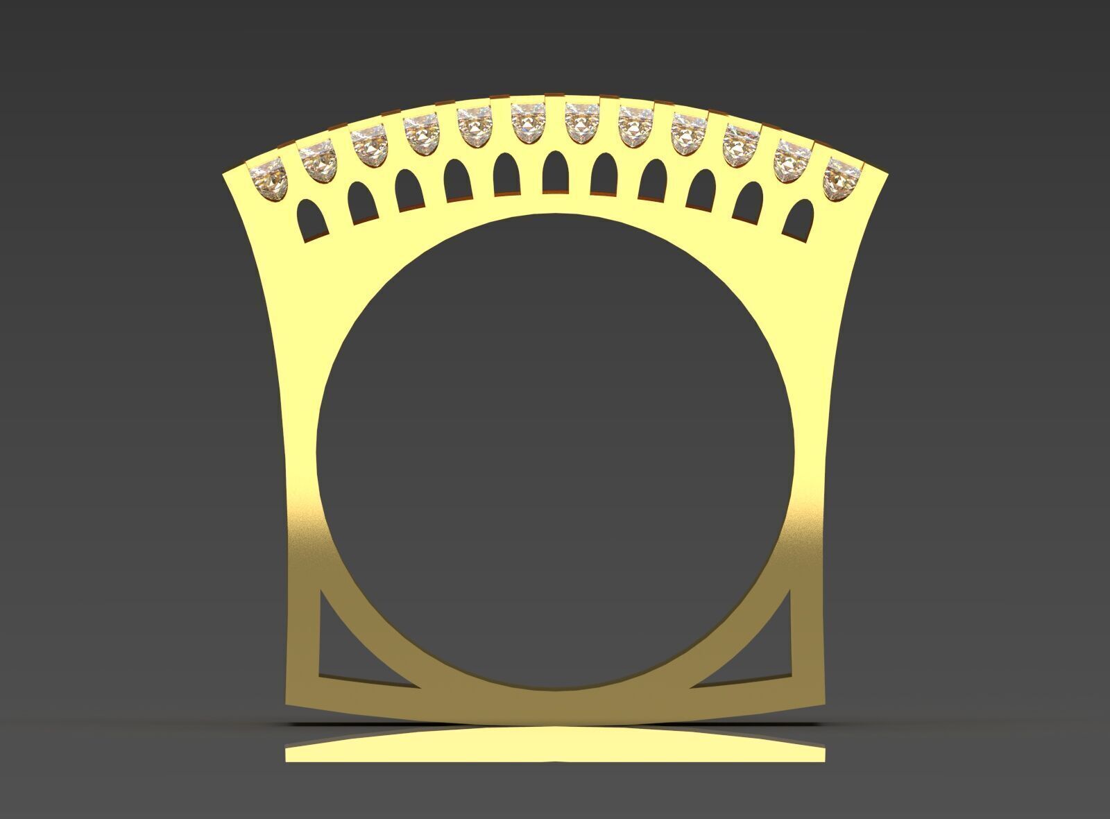 gemstone ring jr00146 3D print model_13