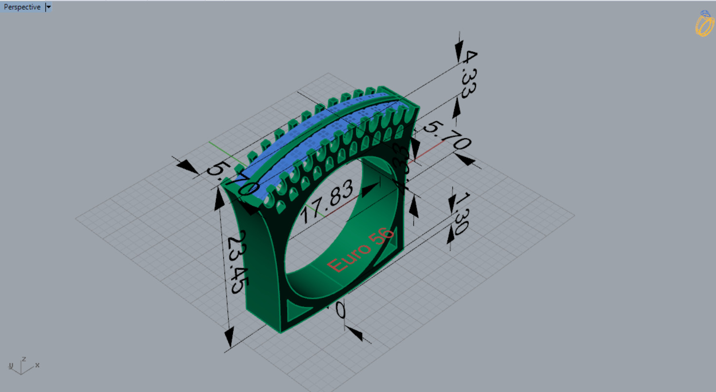 gemstone ring jr00146 3D print model_8