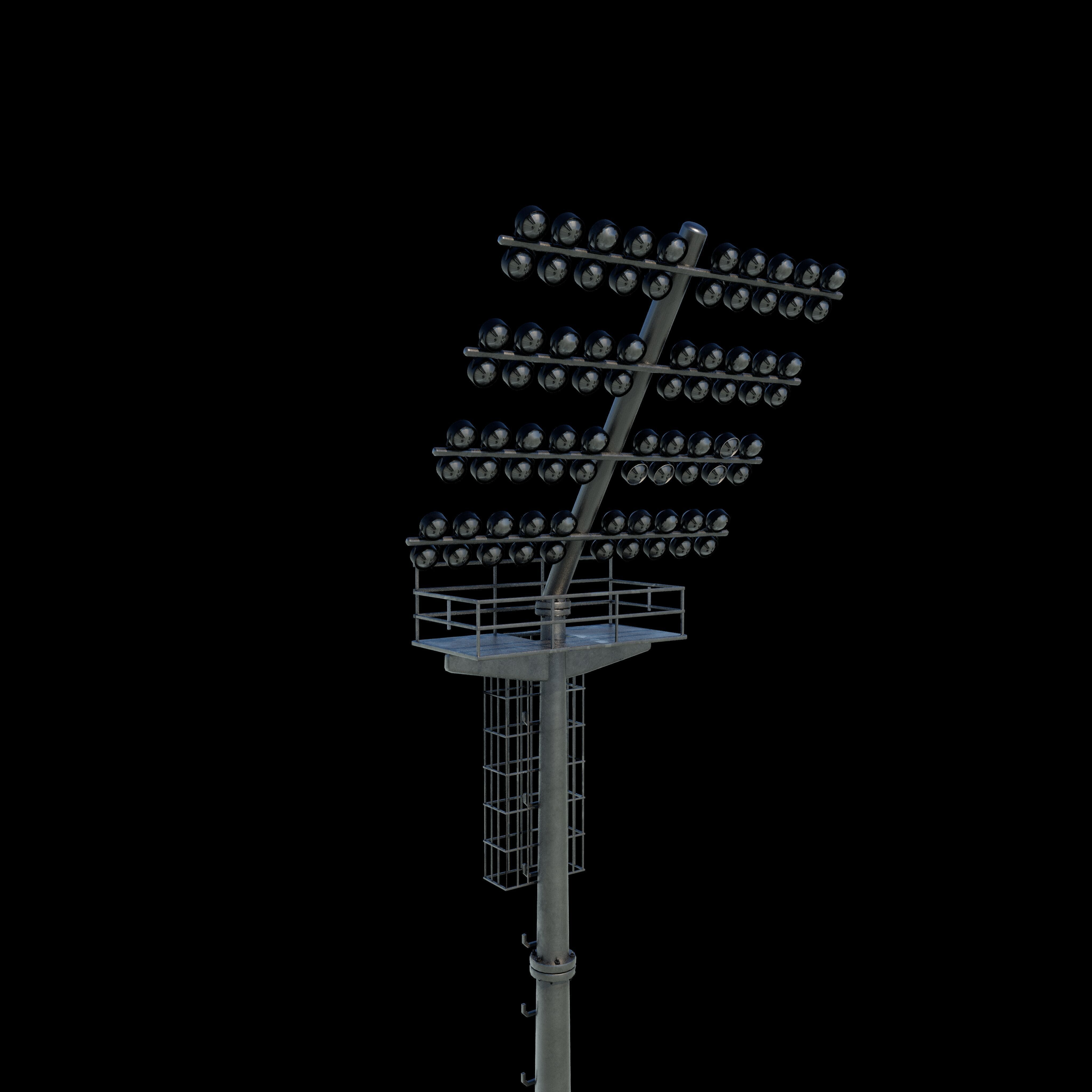 Stadium Light Tower  3D model_4