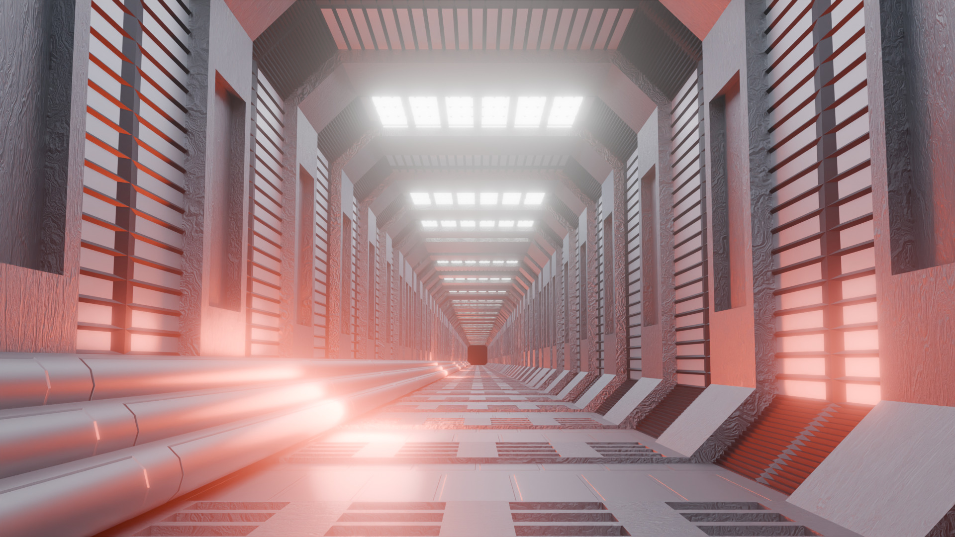 Sci-Fi Hallway 3D model_7