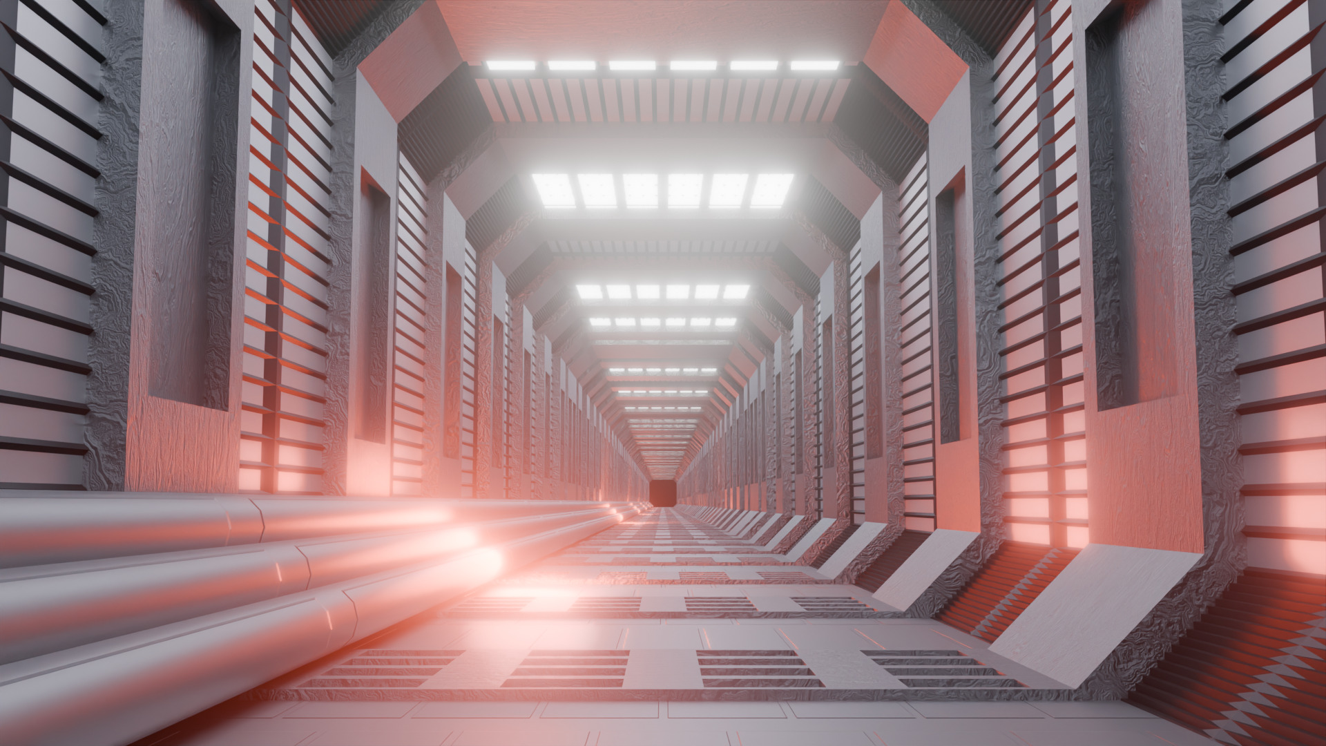 Sci-Fi Hallway 3D model_6
