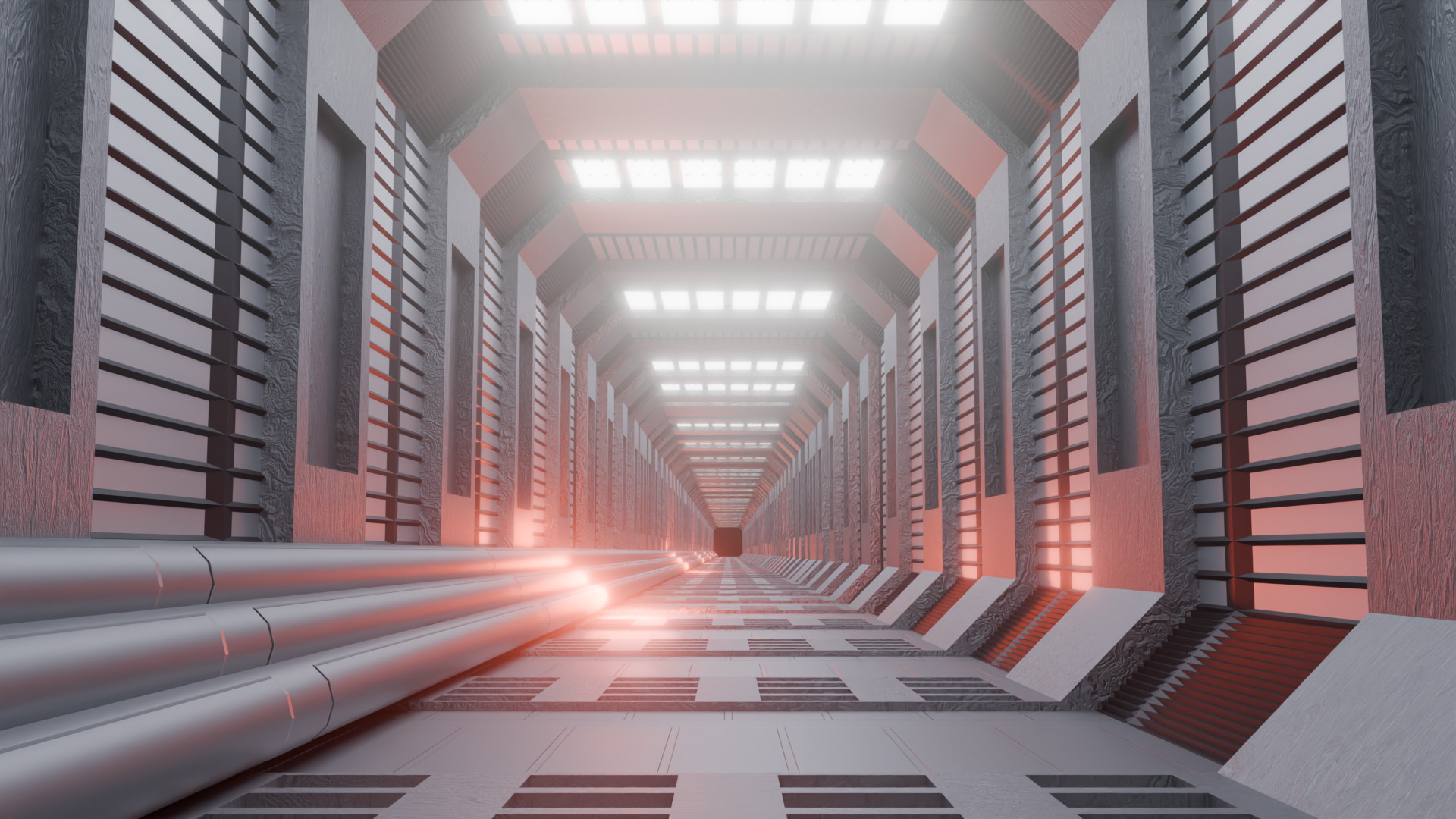 Sci-Fi Hallway 3D model_2