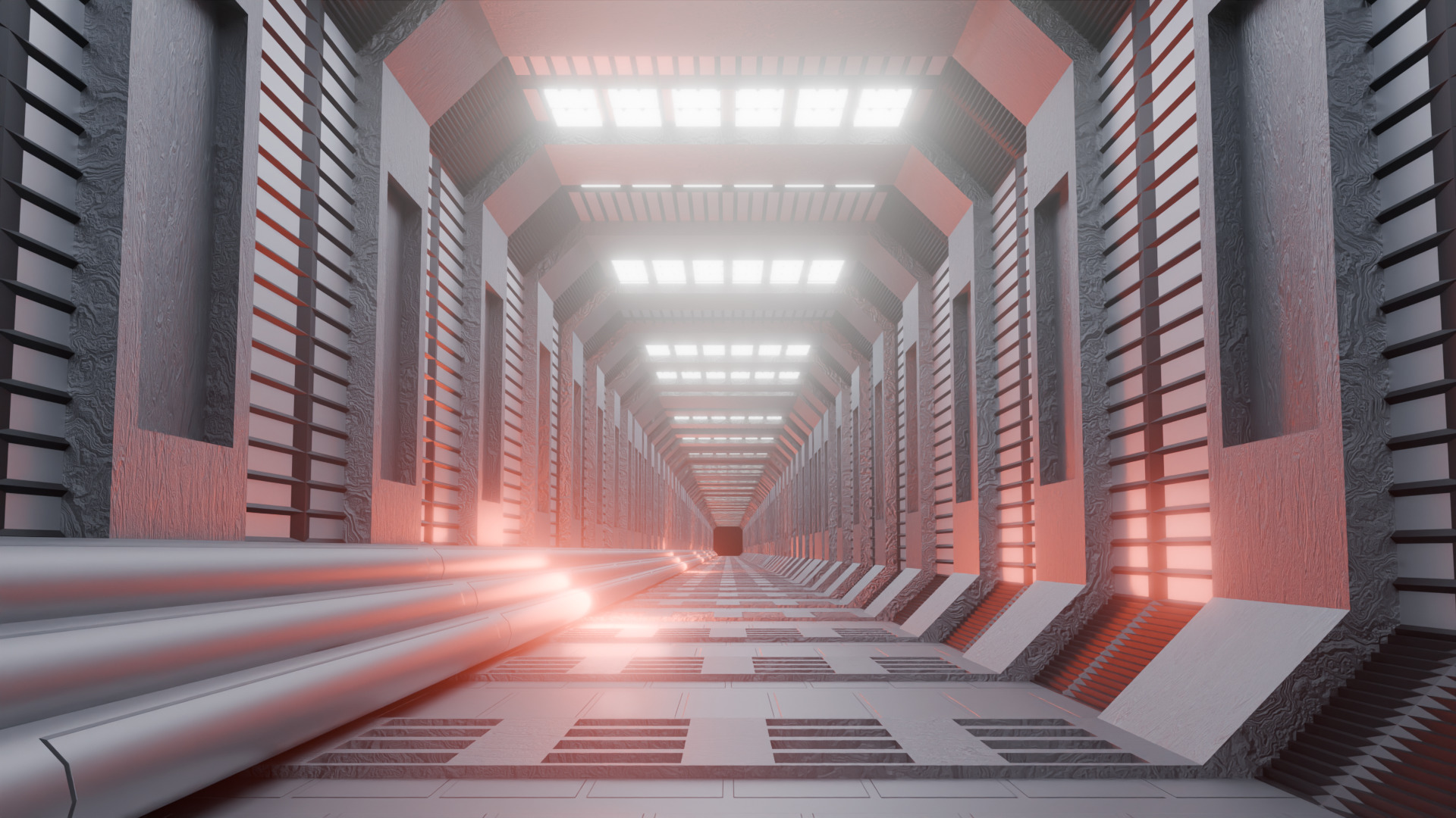 Sci-Fi Hallway 3D model_3