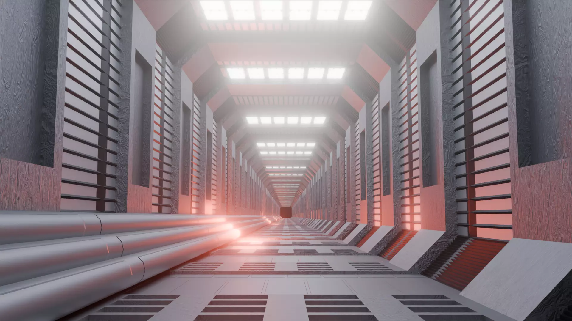 Sci-Fi Hallway 3D model_0