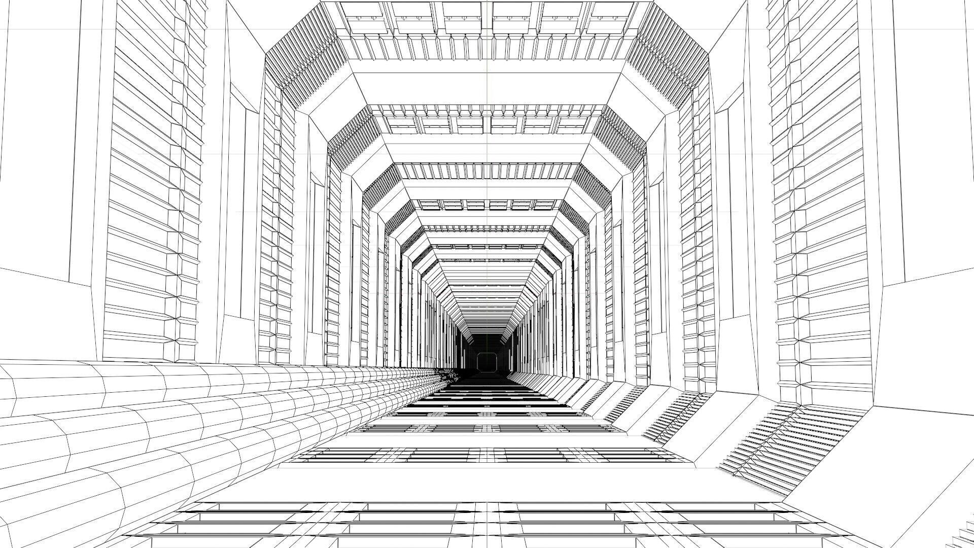 Sci-Fi Hallway 3D model_10