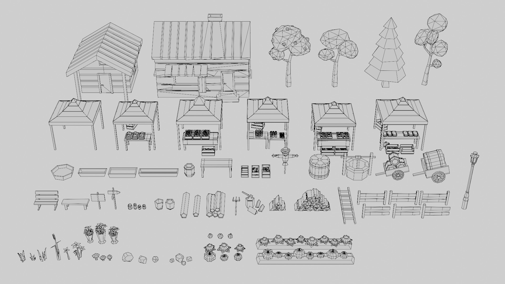 Farm asset pack Low-poly 3D model_6