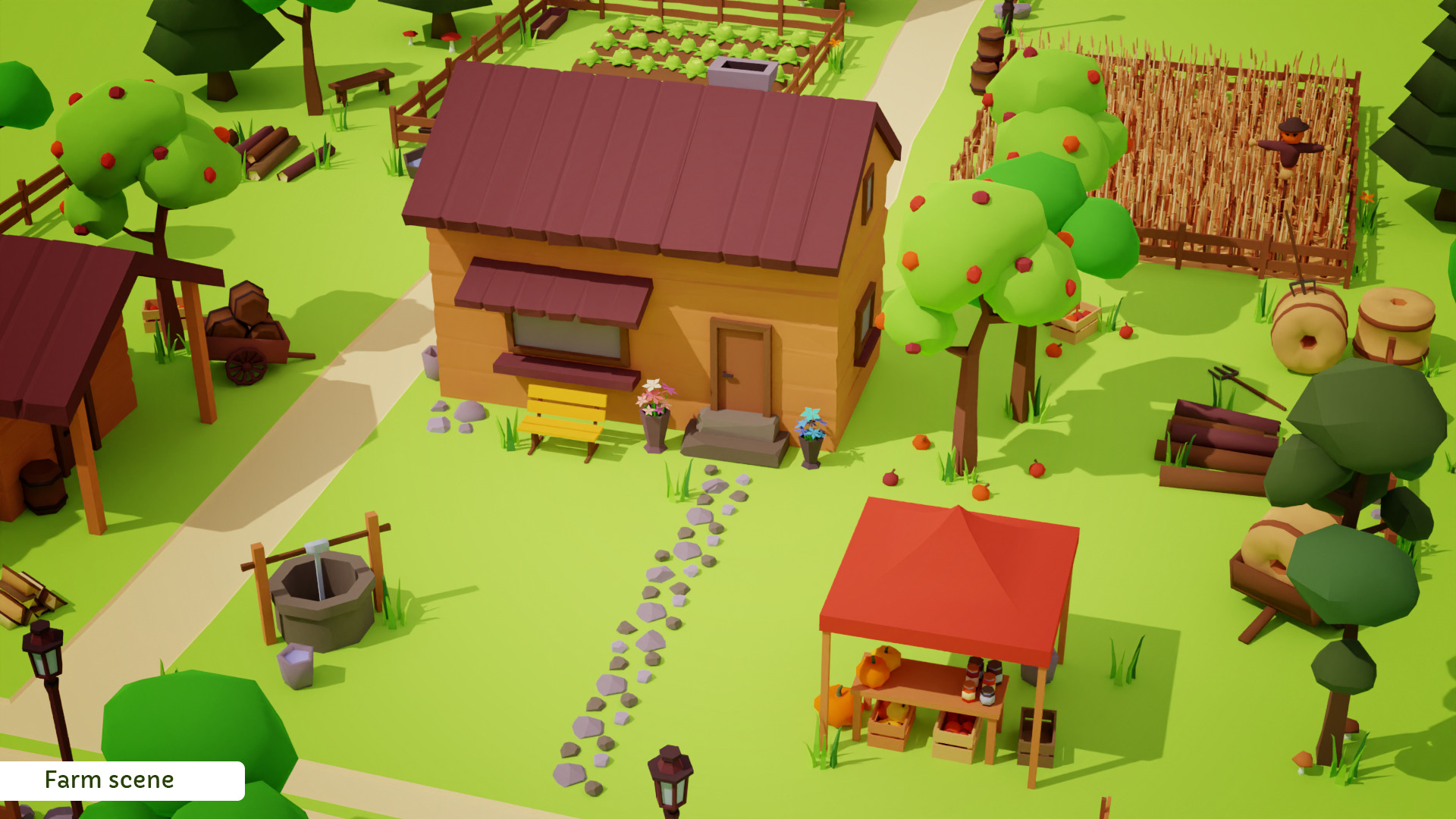 Farm asset pack Low-poly 3D model_2