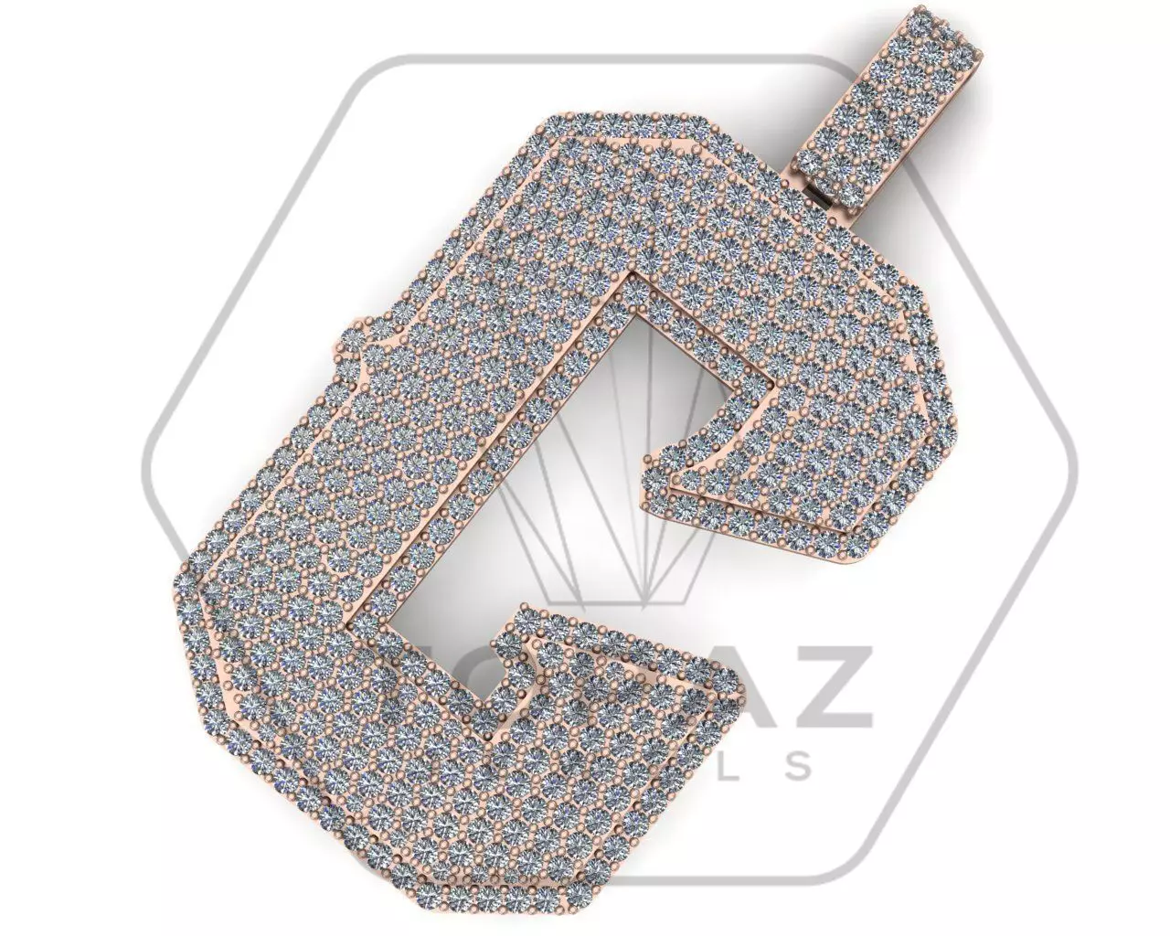 C Initial-Letter Pendant 3D print model_0