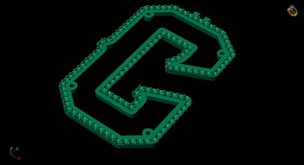 C Initial-Letter Pendant 3D print model_6