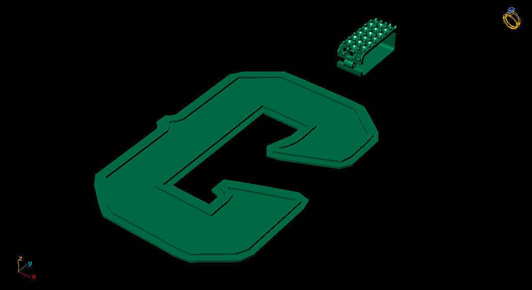 C Initial-Letter Pendant 3D print model_7